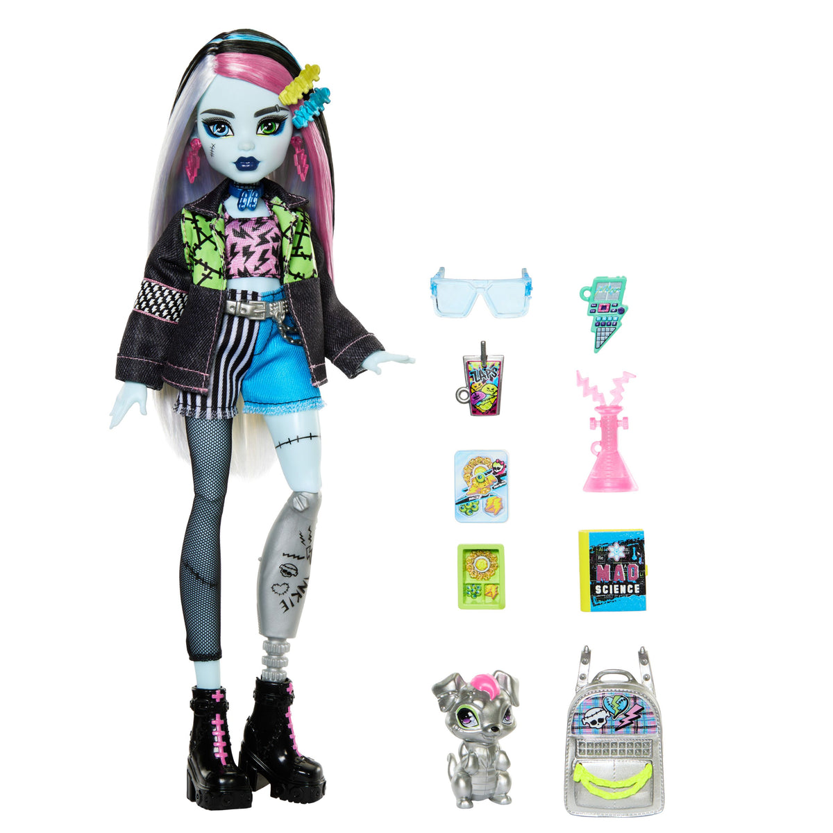 Monster High Fashion Doll - Frankie Stein with Pet Watzie