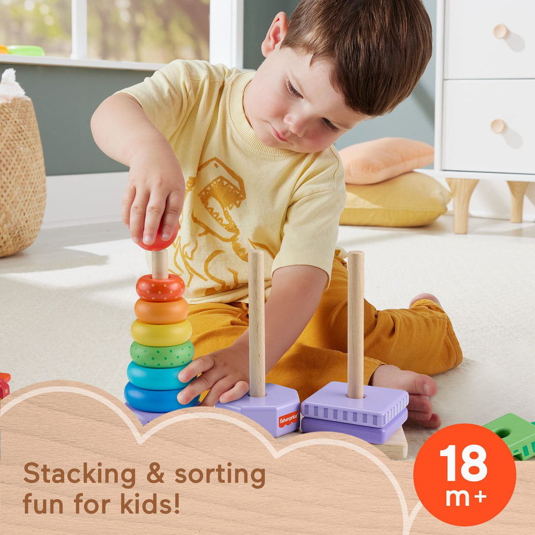 Fisher-Price Wood Stacking Shape Sorter - 3