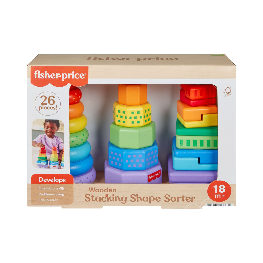 Fisher-Price Wood Stacking Shape Sorter - 1
