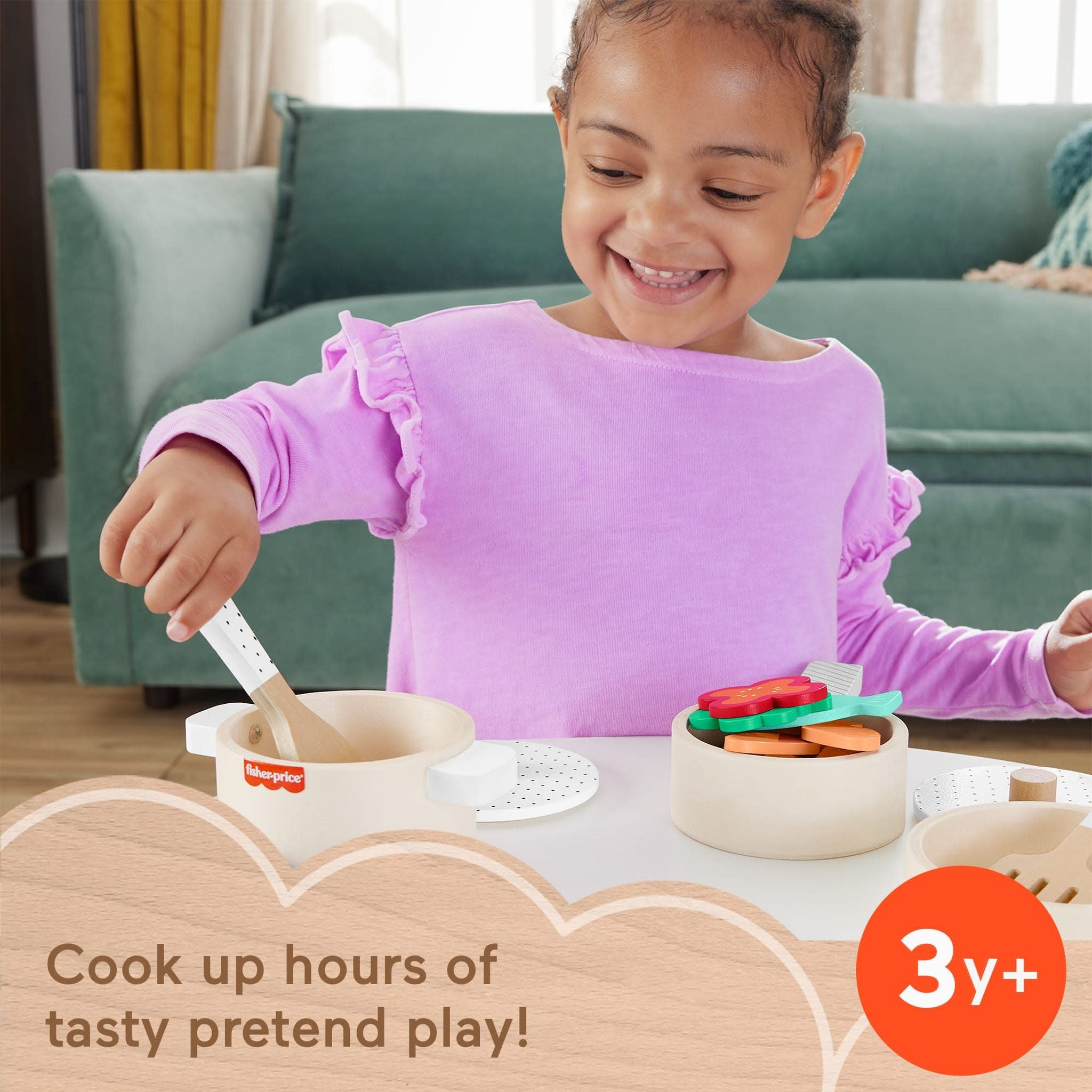 Fisher-Price Wood Pots & Pans Set - Toyworld Australia