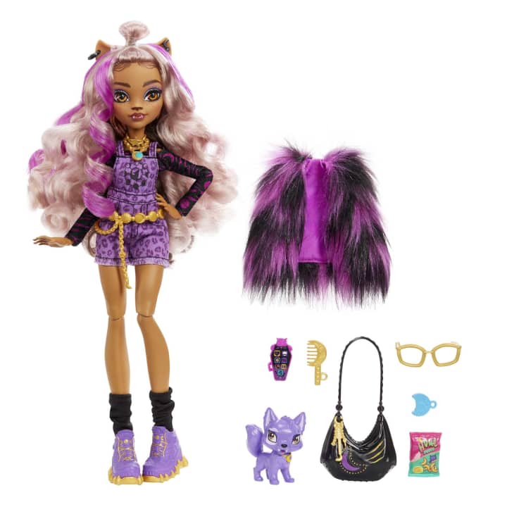 Monster High Fashion Doll - Clawdeen Wolf in Animal Print Jumper