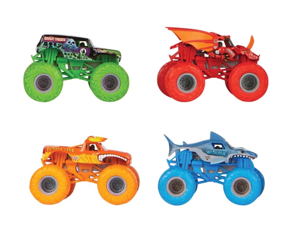 Monster Jam 1:64 Monster Truck 4 Pack Tough Treads
