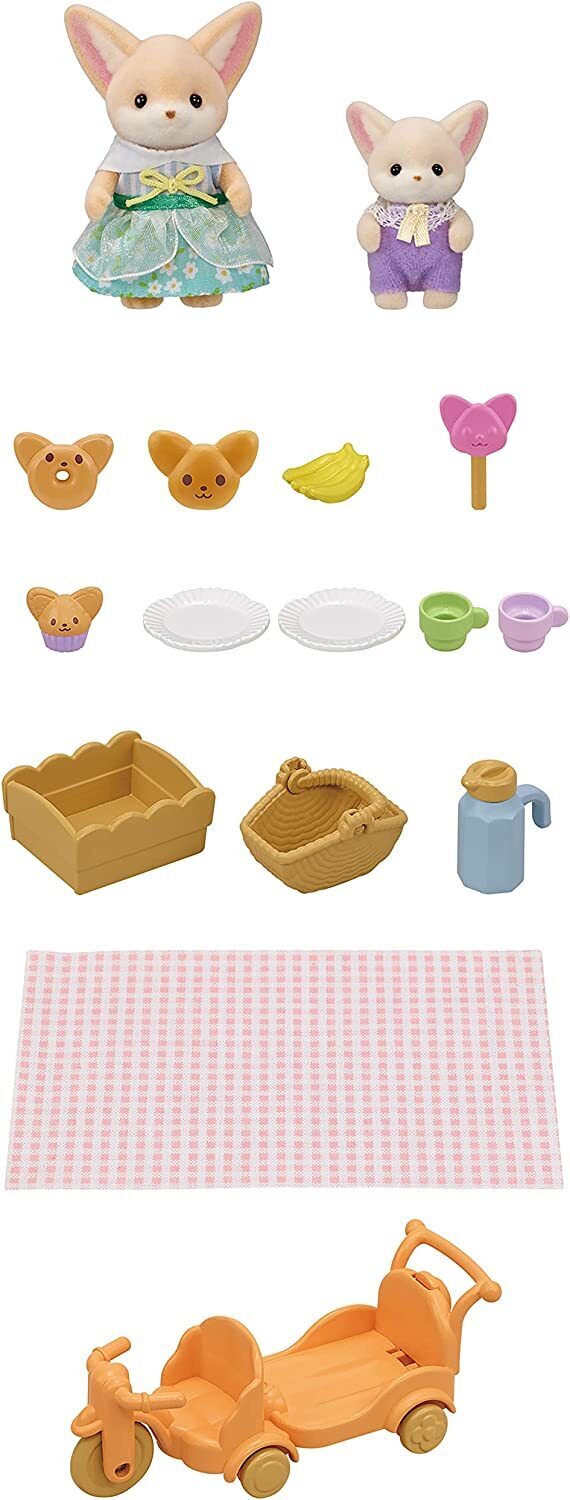 Sylvanian Families Sunny Picnic Set - Fennec Fox Sister & Baby - Toyworld Australia