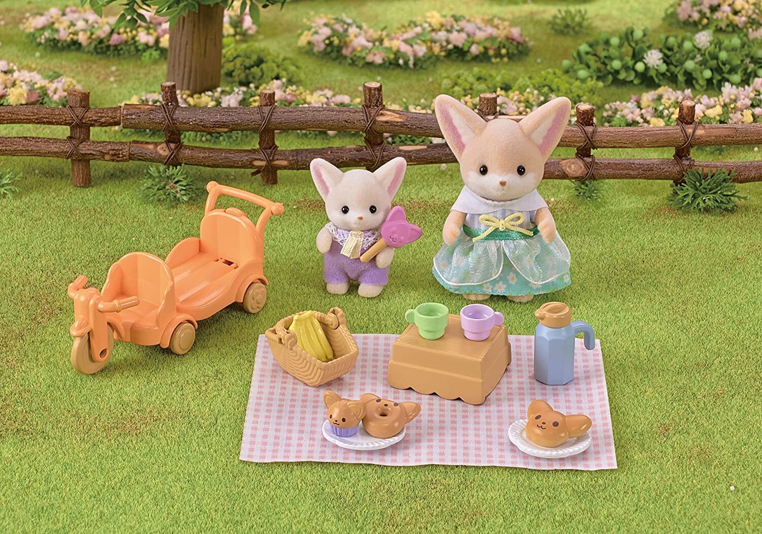 Sylvanian Families Sunny Picnic Set - Fennec Fox Sister & Baby - Toyworld Australia
