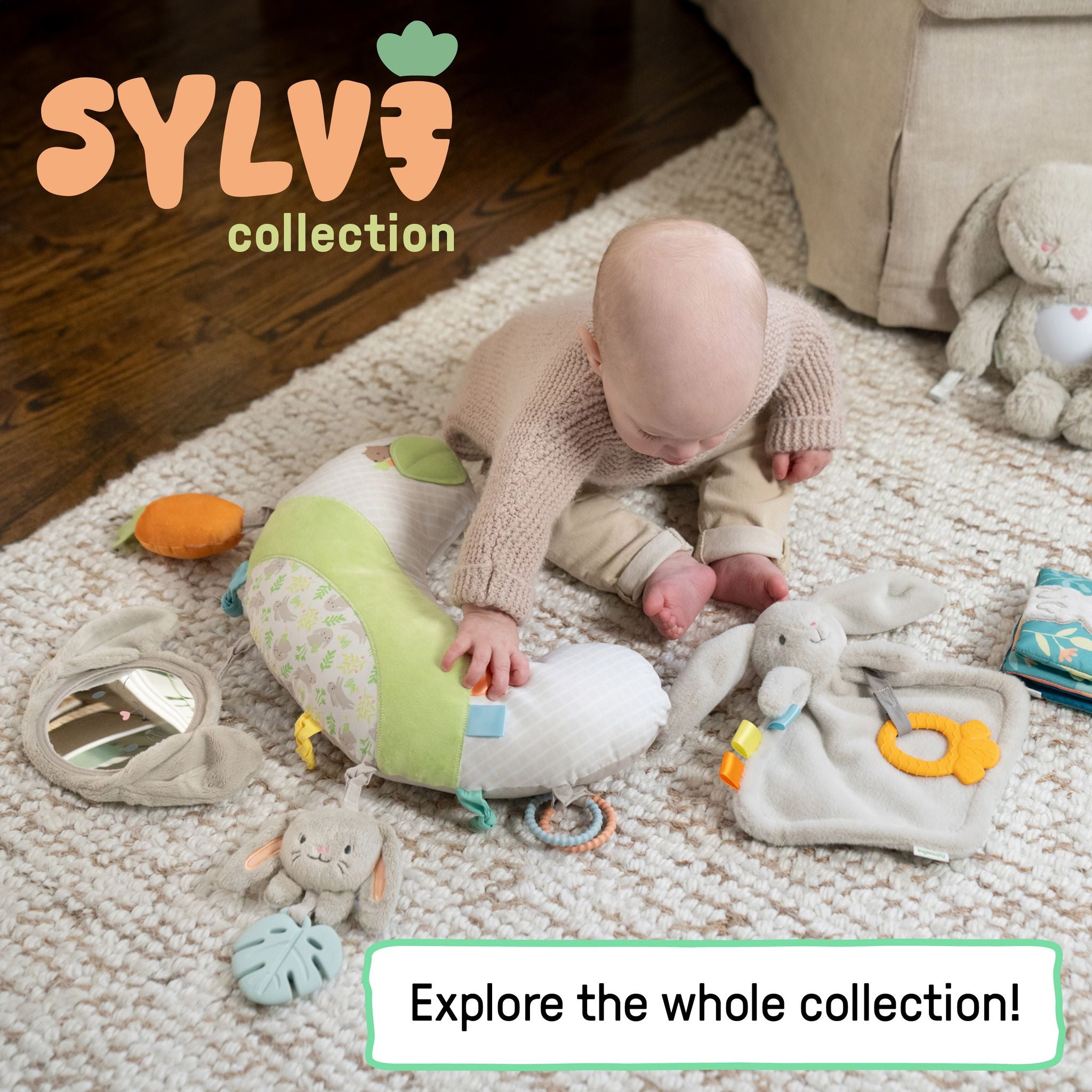 Ingenuity Sylvi Bunny Plush Lovey & Teether