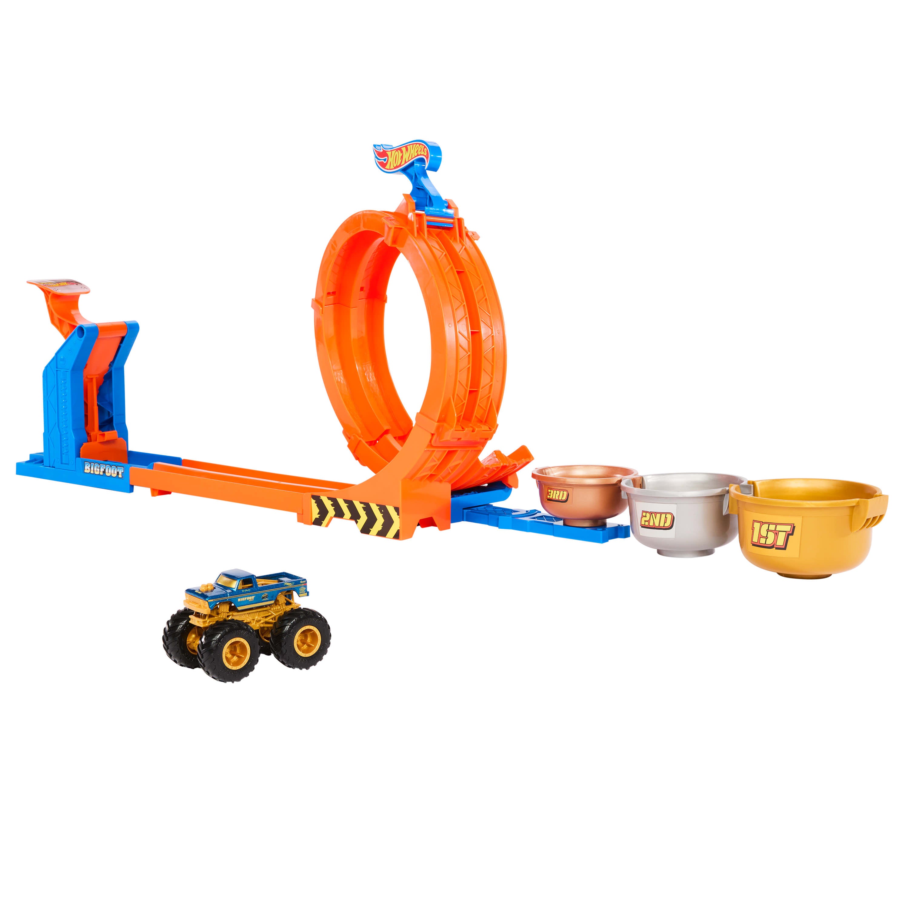 Hot Wheels Monster Trucks Loop-And-Flip Trophy Challenge Playset