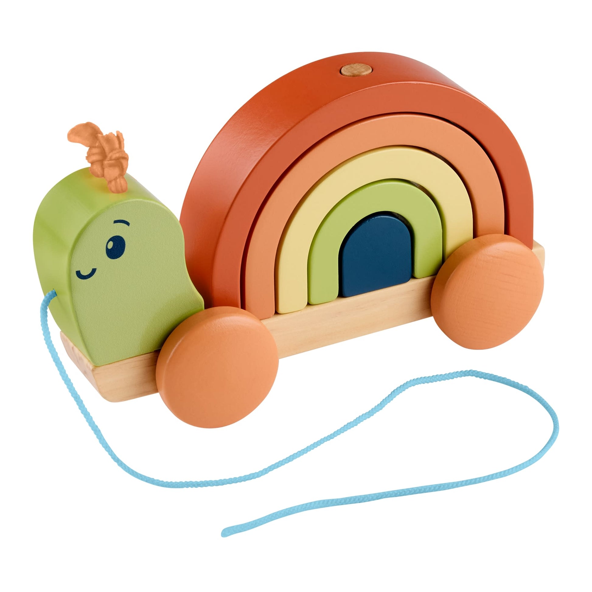 Fisher-Price Tiny Garden Wooden Pull-Along Stacking Snail - Toyworld Australia
