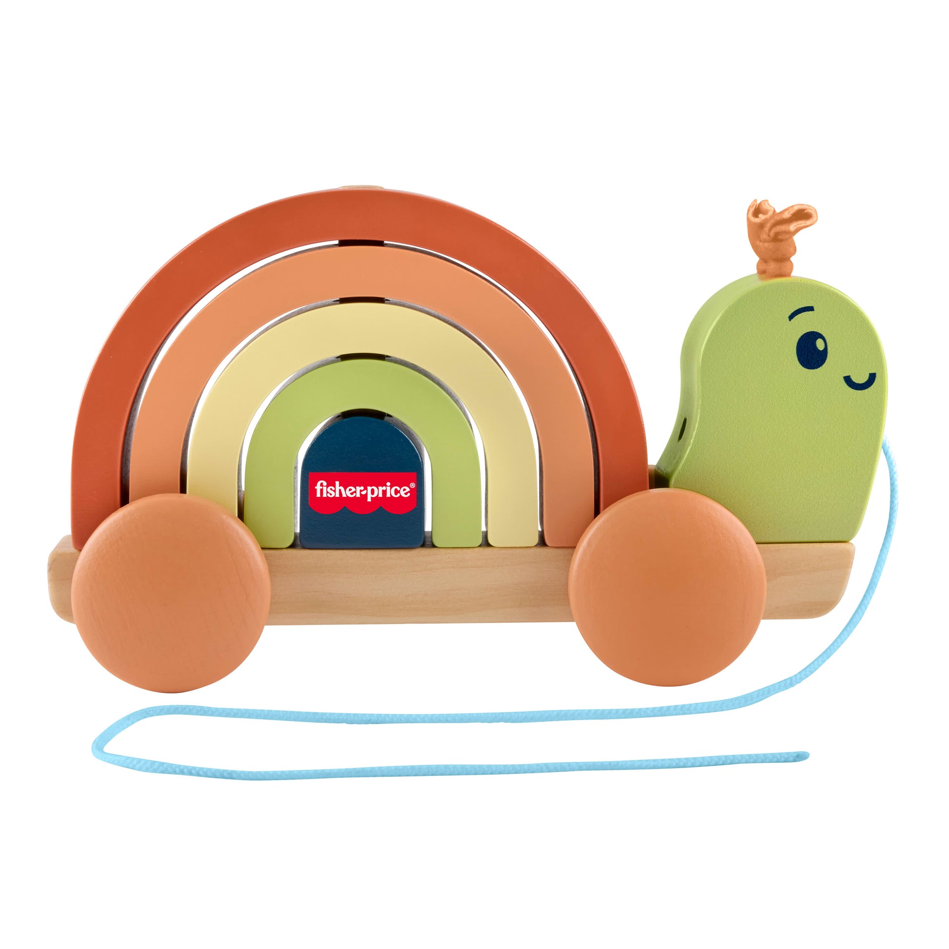 Fisher-Price Tiny Garden Wooden Pull-Along Stacking Snail - Toyworld Australia