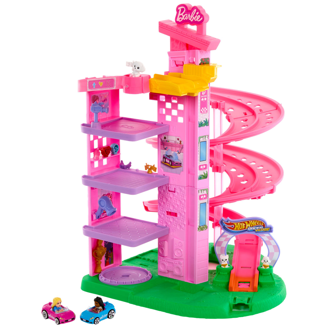 Hot Wheels Racer Verse Barbie Spiral Race Trackset - 3