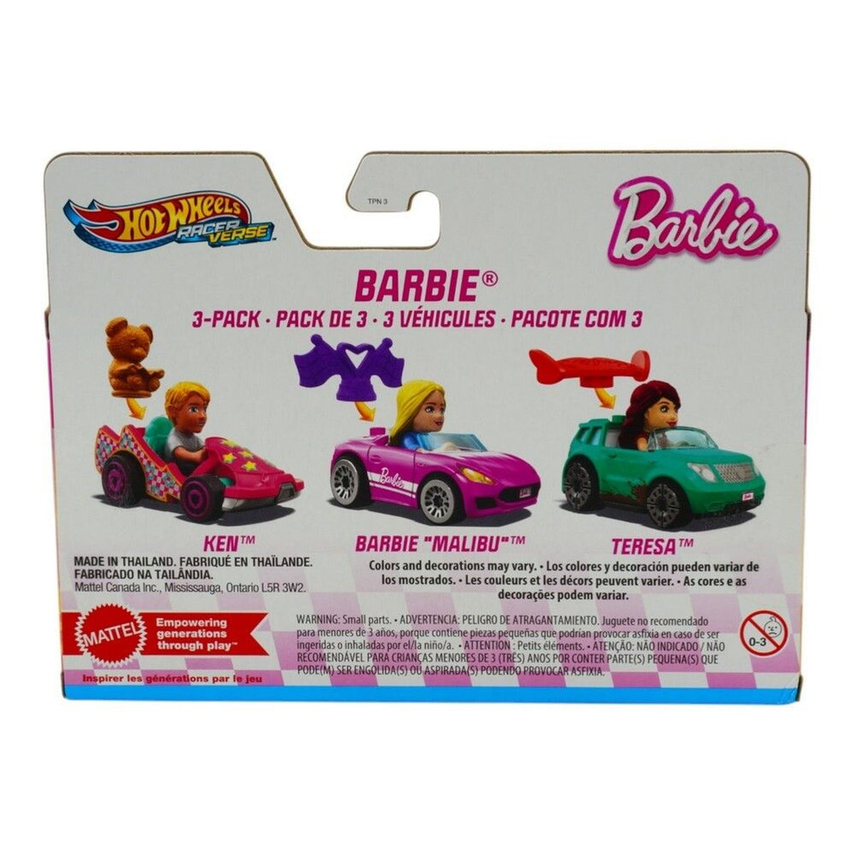 Hot Wheels RacerVerse Barbie Die-Cast 3 Pack