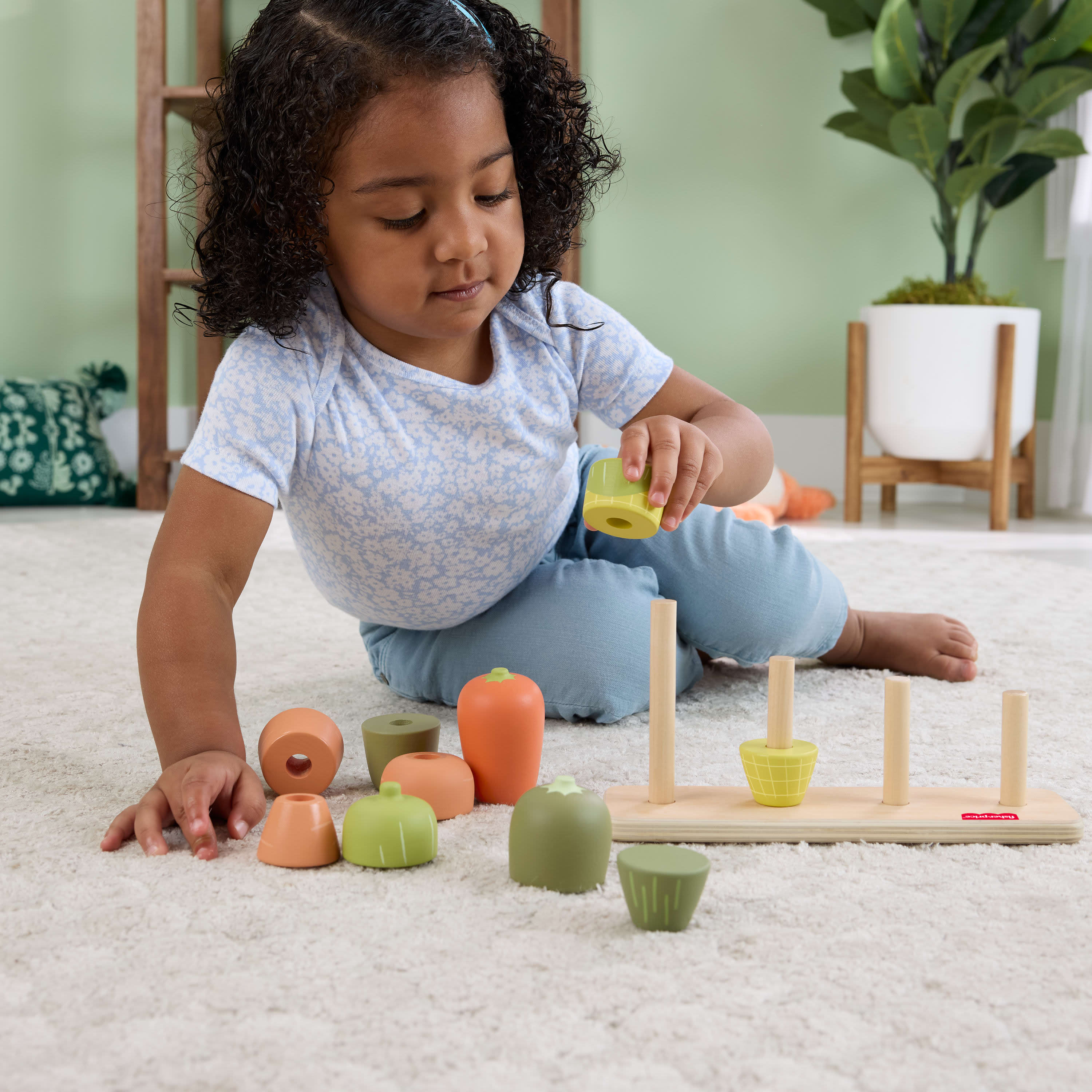 Fisher-Price Tiny Garden Wooden Veggie Stacker