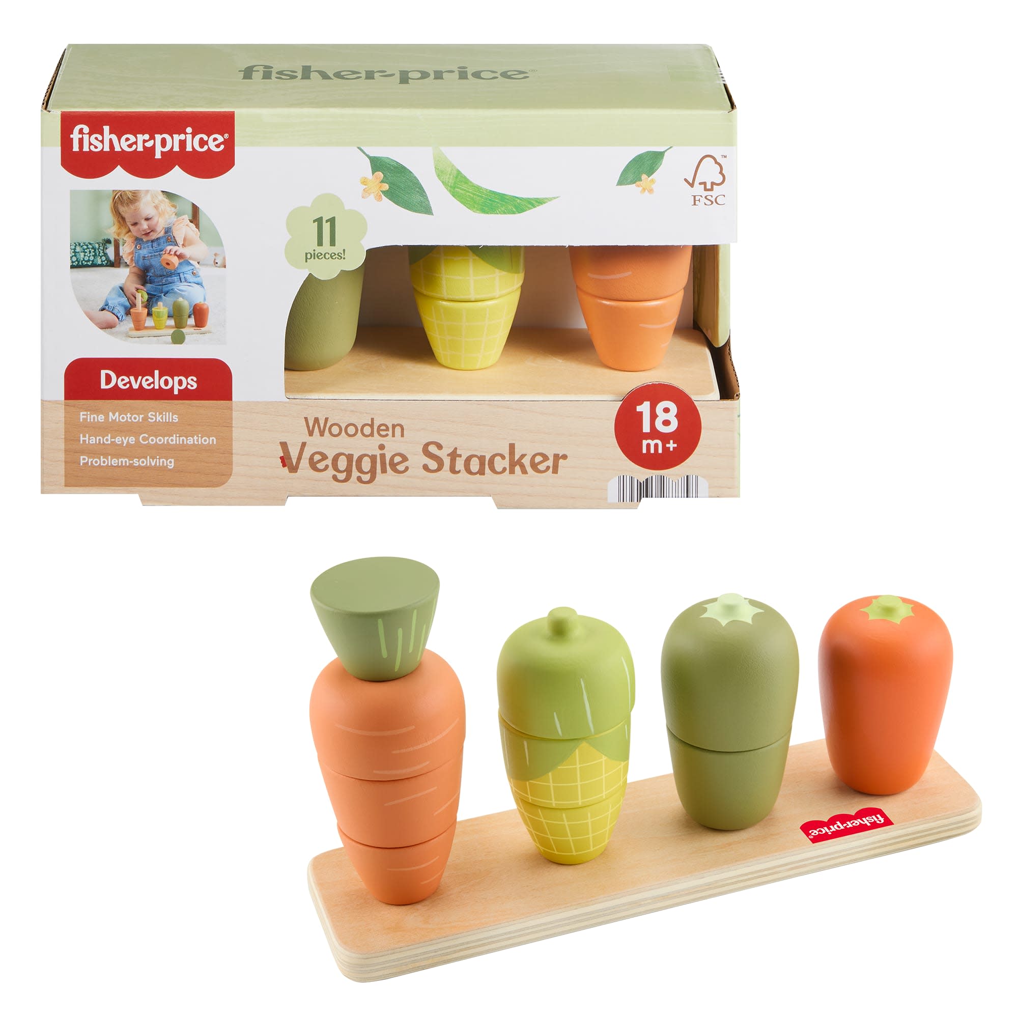 Fisher-Price Tiny Garden Wooden Veggie Stacker