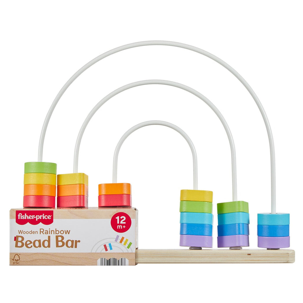 Fisher-Price Wooden Rainbow Bead Bar - 1