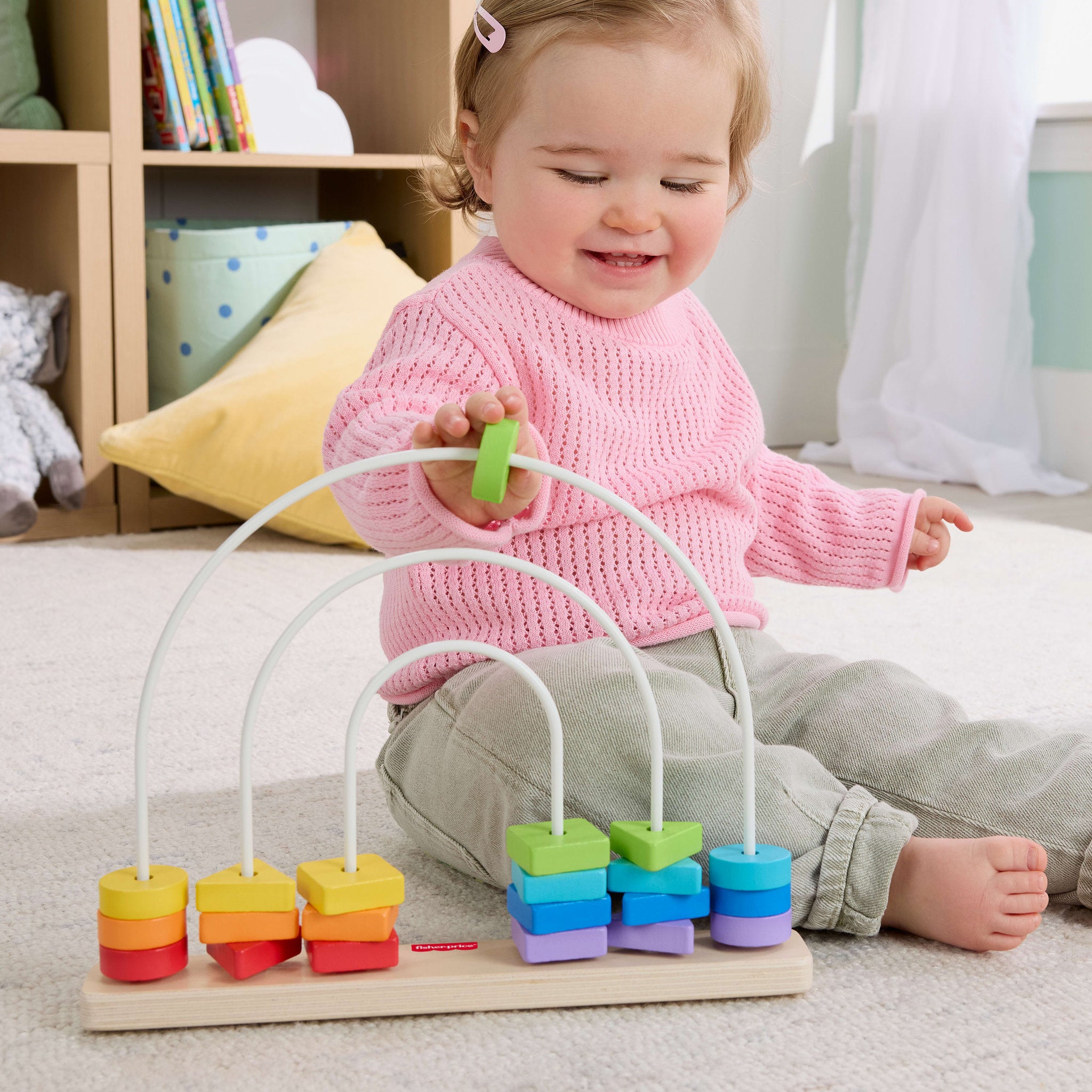 Fisher-Price Wooden Rainbow Bead Bar