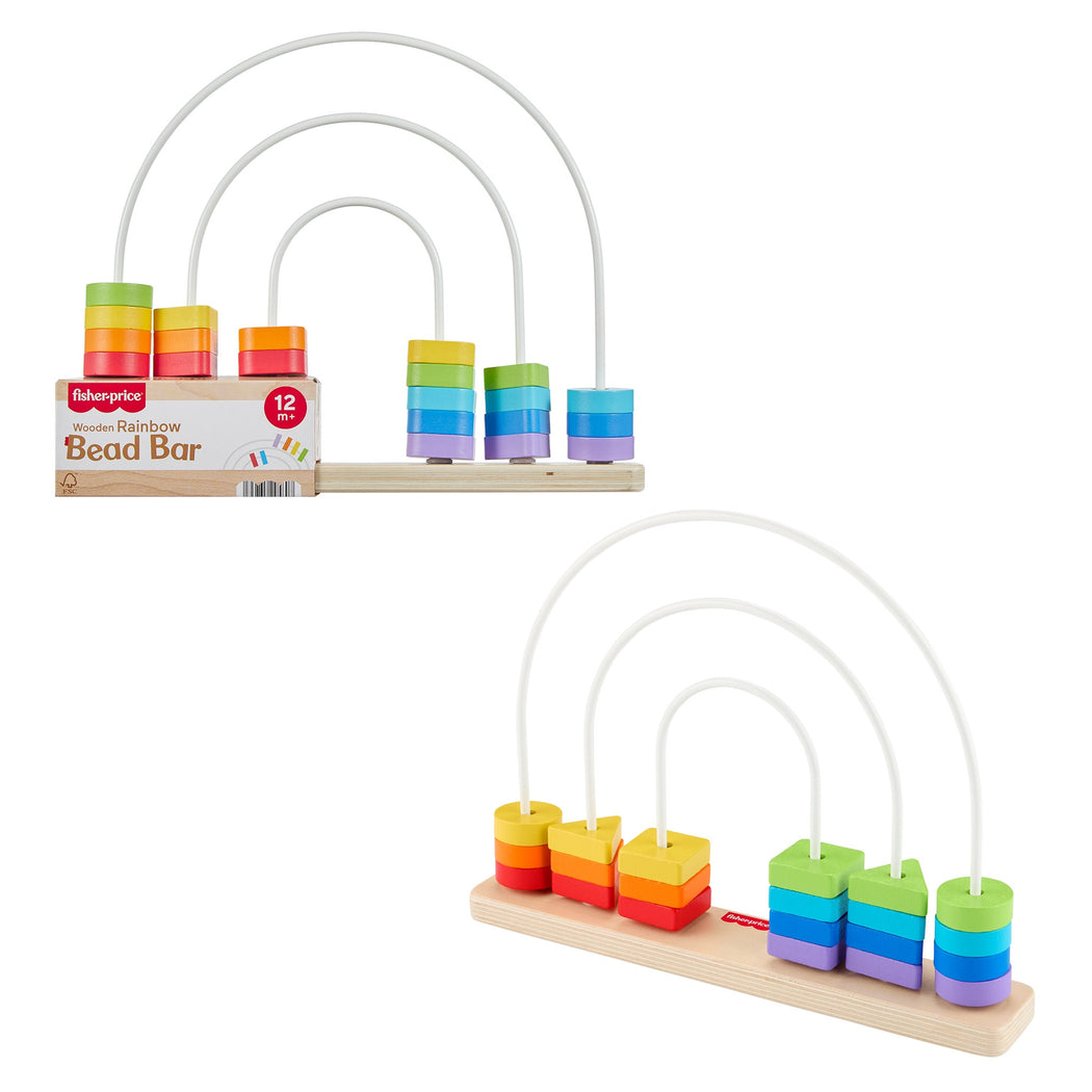Fisher-Price Wooden Rainbow Bead Bar - 2