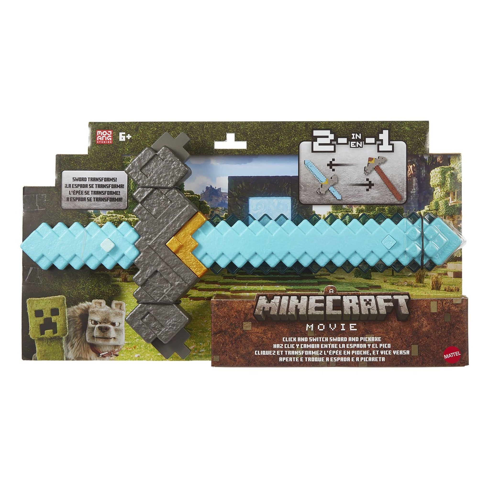 A Minecraft Movie Click and Switch Sword and Pickaxe – Toyworld Australia