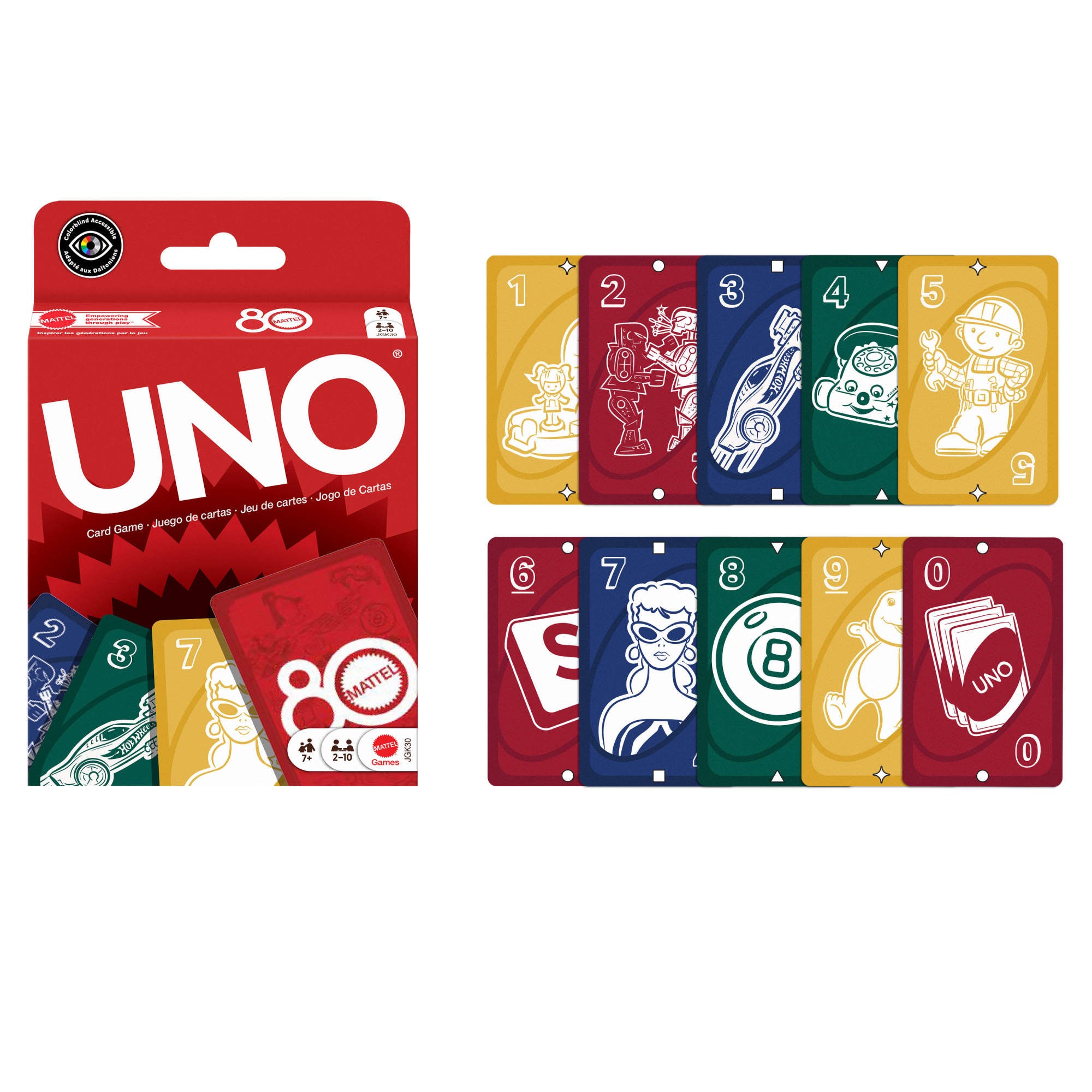 UNO Mattel 80th Ruby Red Card Game