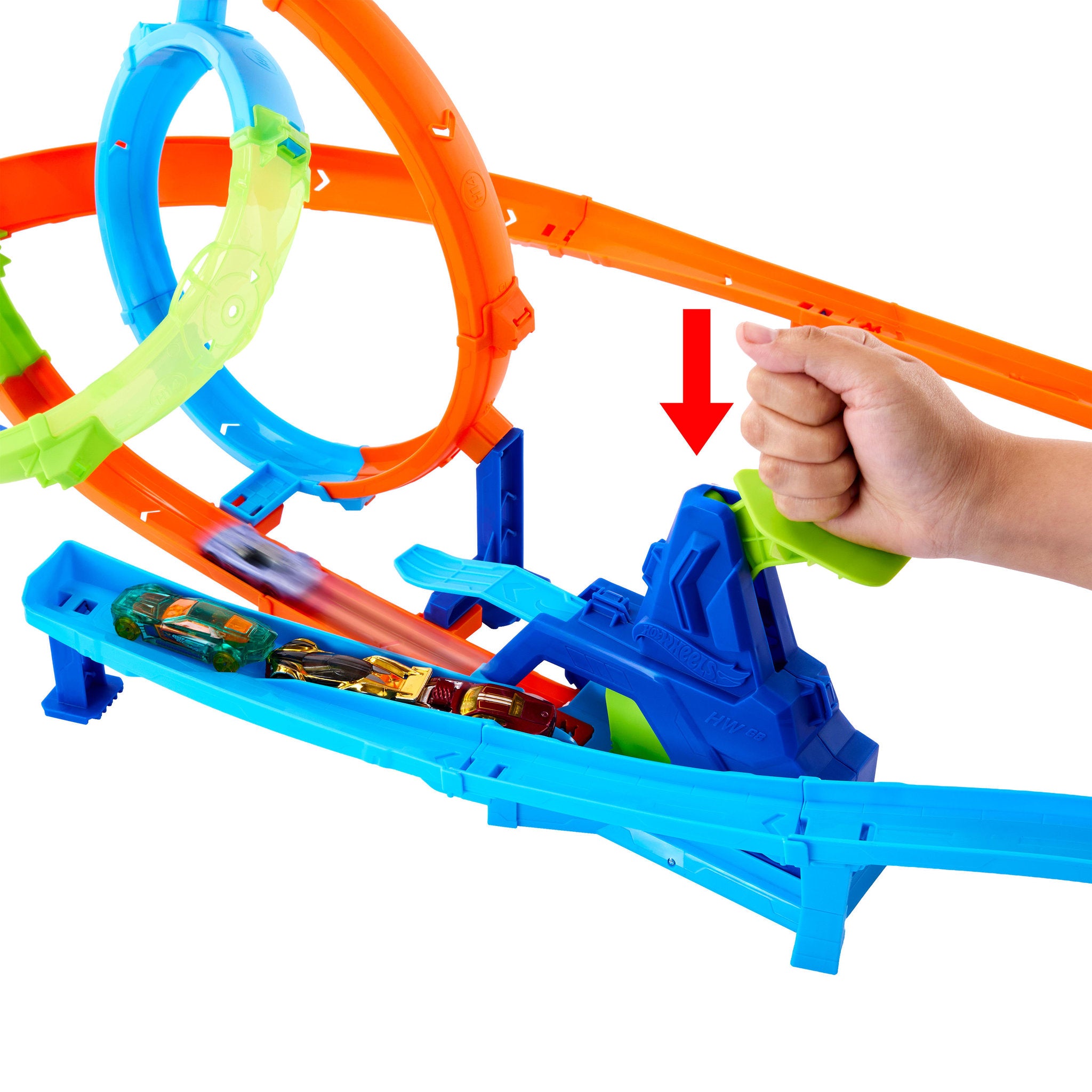 Hot Wheels Stunt Tracks Rapid Launch & Loop Playset