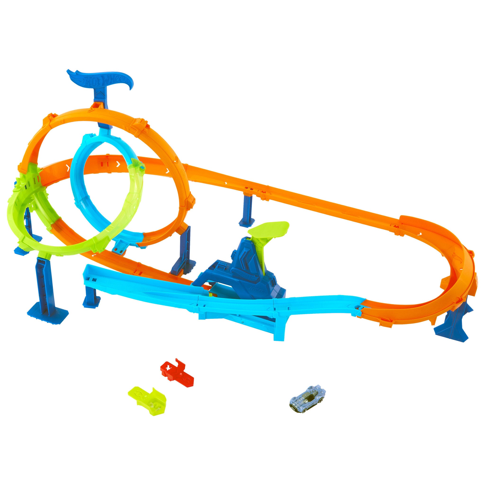 Hot Wheels Stunt Tracks Rapid Launch & Loop Playset