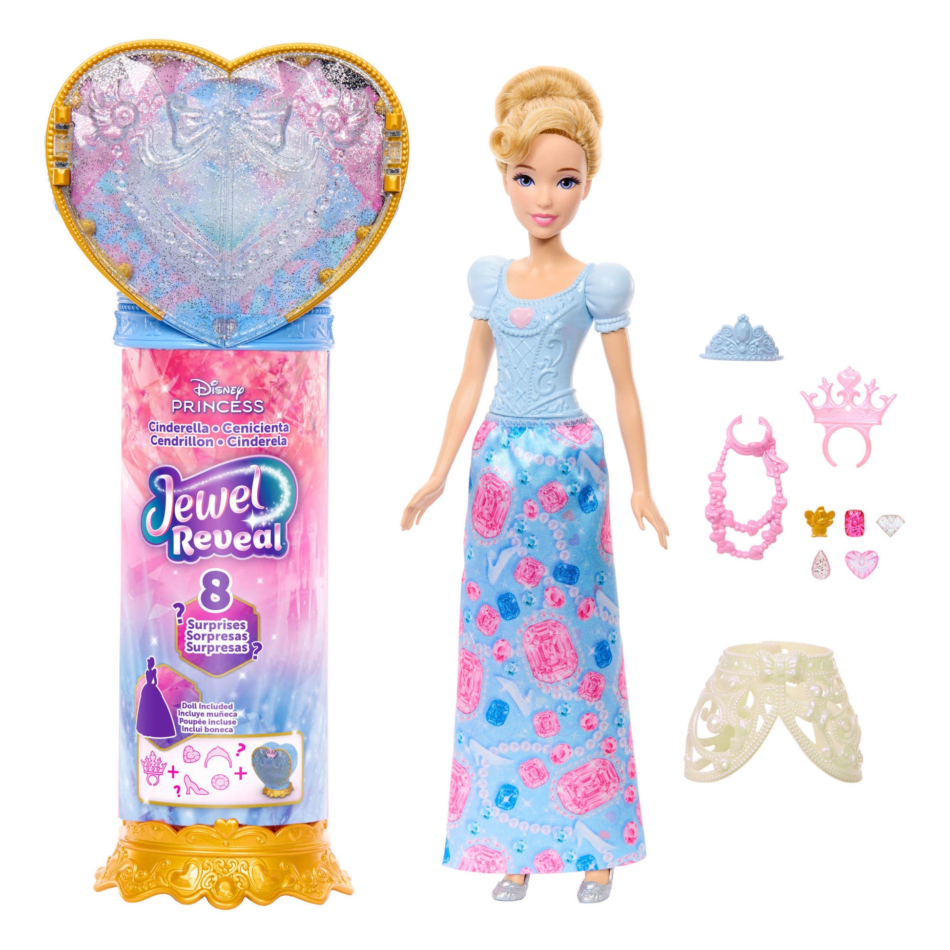 Disney Princess Jewel Reveal Fashion Doll & Accessories - Cinderella - Toyworld Australia