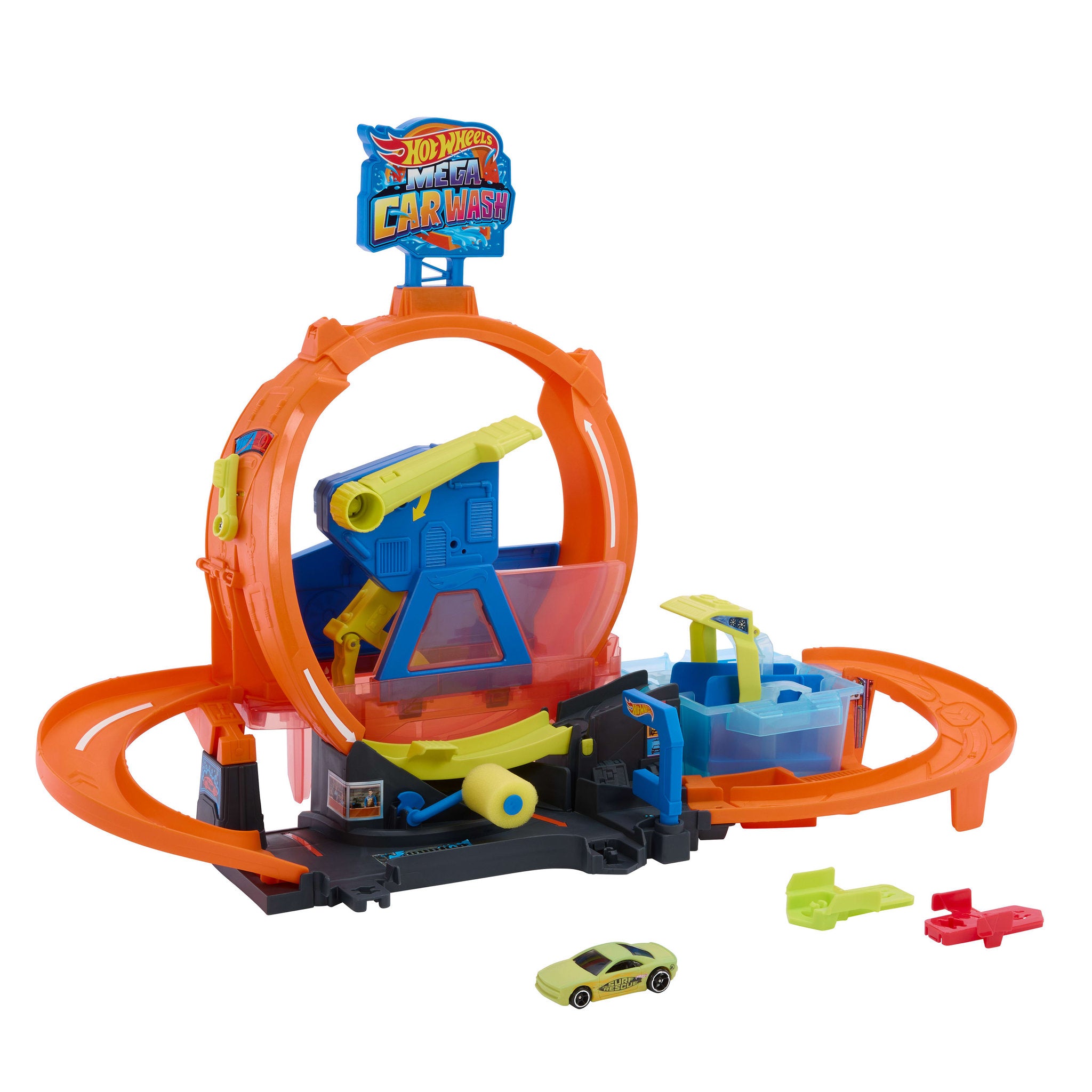 Hot Wheels Mega Loop Car Wash Playset