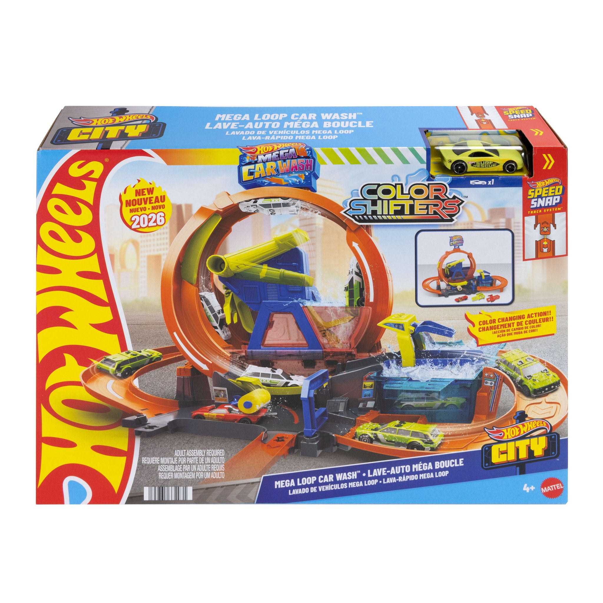 Hot Wheels Mega Loop Car Wash Playset