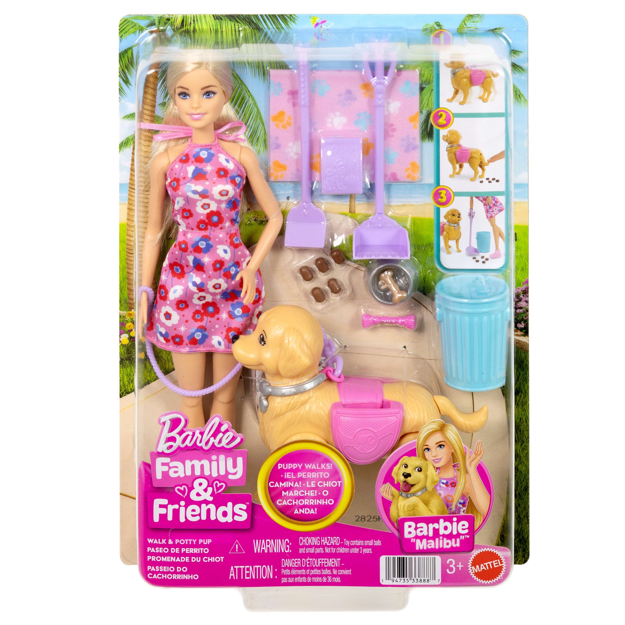 Barbie Family & Friends Walk & Potty - Barbie Malibu - Toyworld Australia