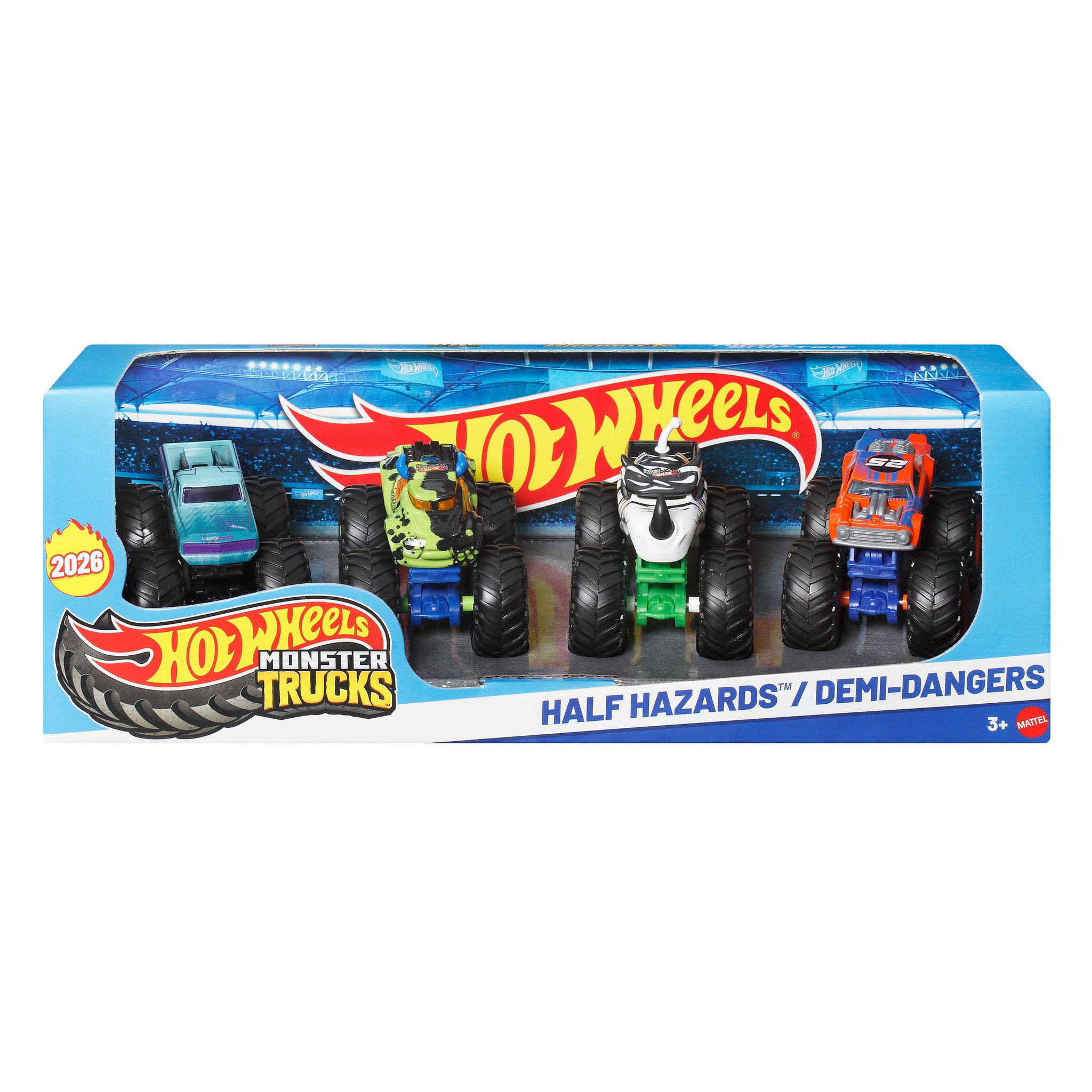 Hot Wheels Monster Trucks 4 Pack Half and Half