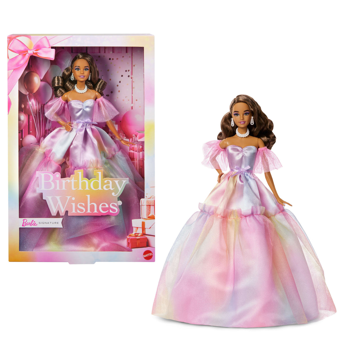 Barbie Signature Birthday Wishes Doll - Pastel Rainbow Dress