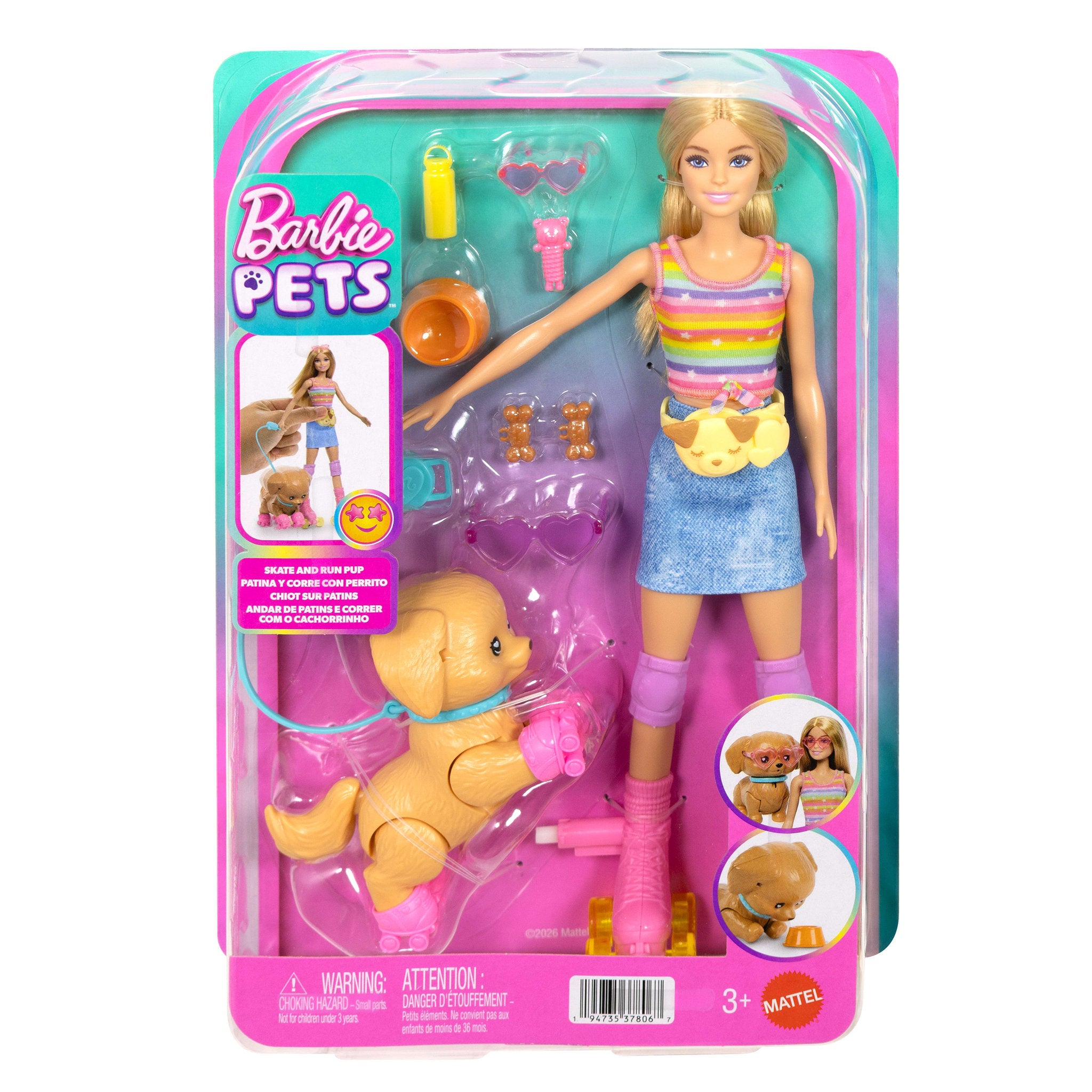Barbie Pets Doll - Skate and Run Pup