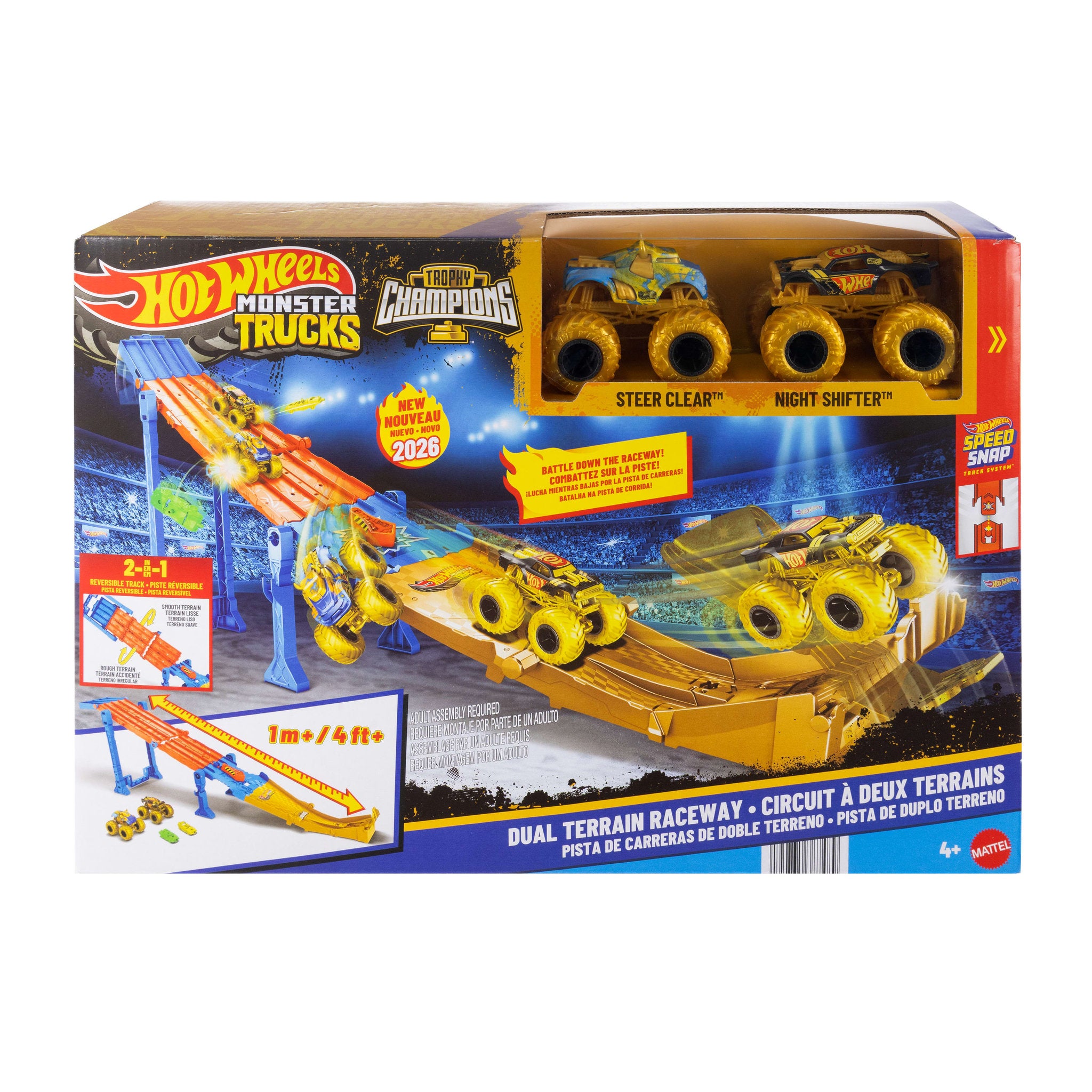 Hot Wheels Monster Trucks Dual Terrain Raceway Playset
