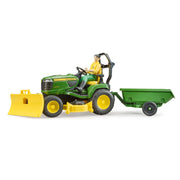 Bruder John Deere Lawn Tractor With Trailer & Gardener