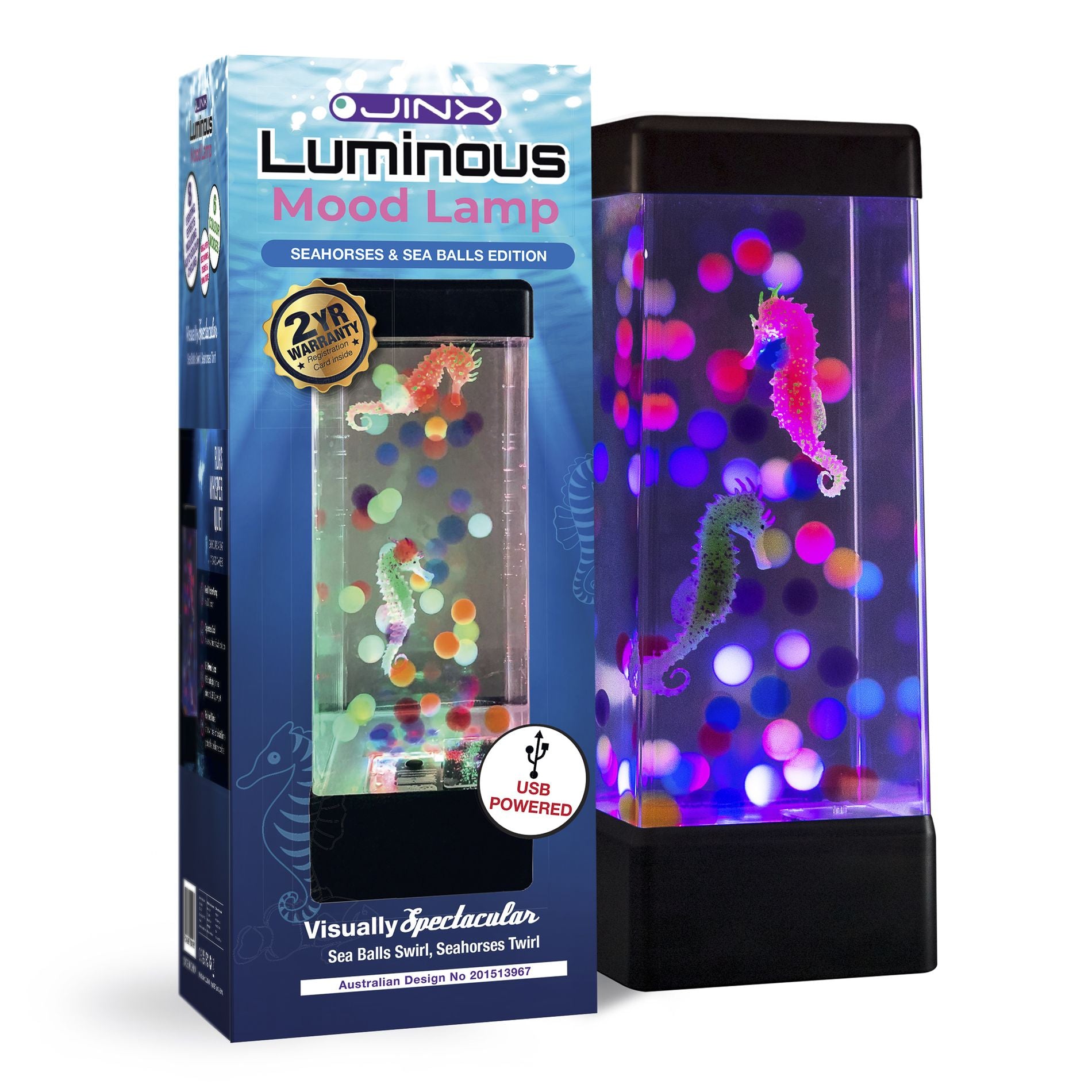 JINX Luminous Mood Lamp USB - Seahorses & Sea Balls