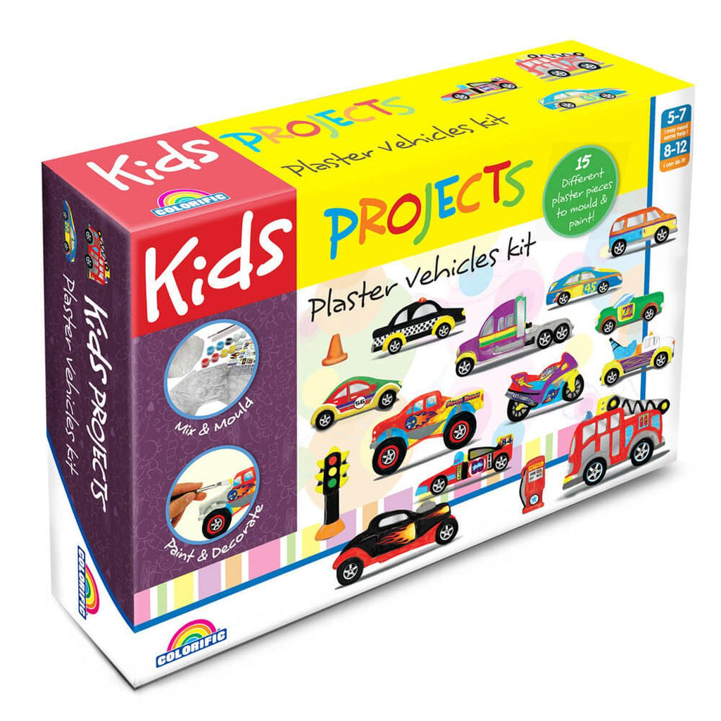 COLORIFIC KIDS PROJECTS PLASTER VEHICLES KIT - Toyworld Aus