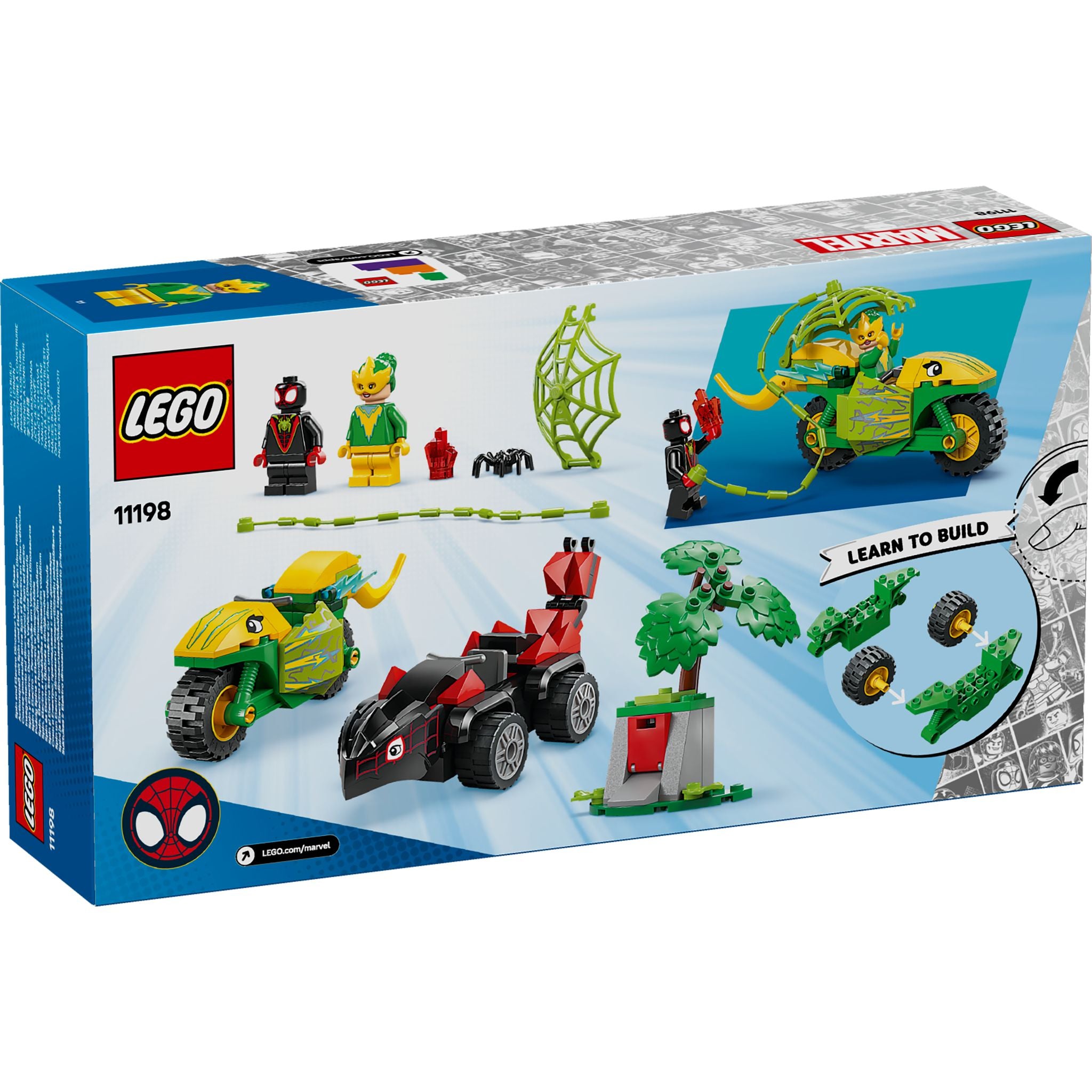 LEGO 11198 Marvel Spidey and His Amazing Friends Spin and Electro Dinosaur Vehicle Chase