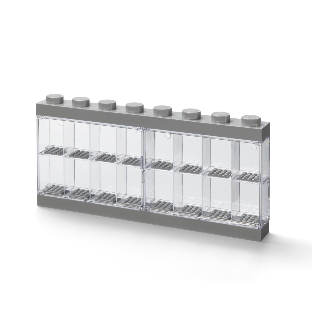 LEGO 16 Window Minifigure Display Case Grey