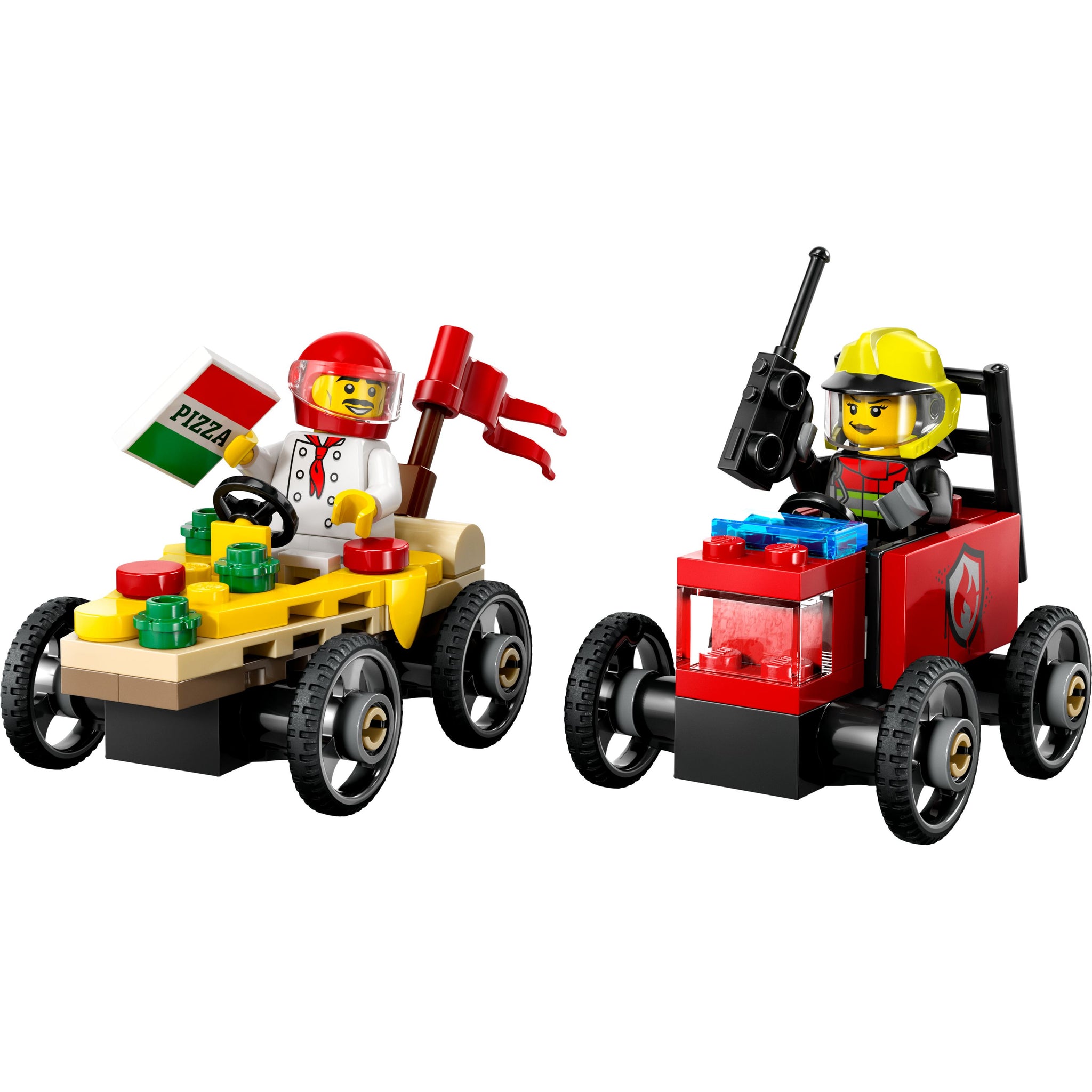 LEGO 60458 City Pizza vs. Fire Truck Race Car Pack – Toyworld Australia