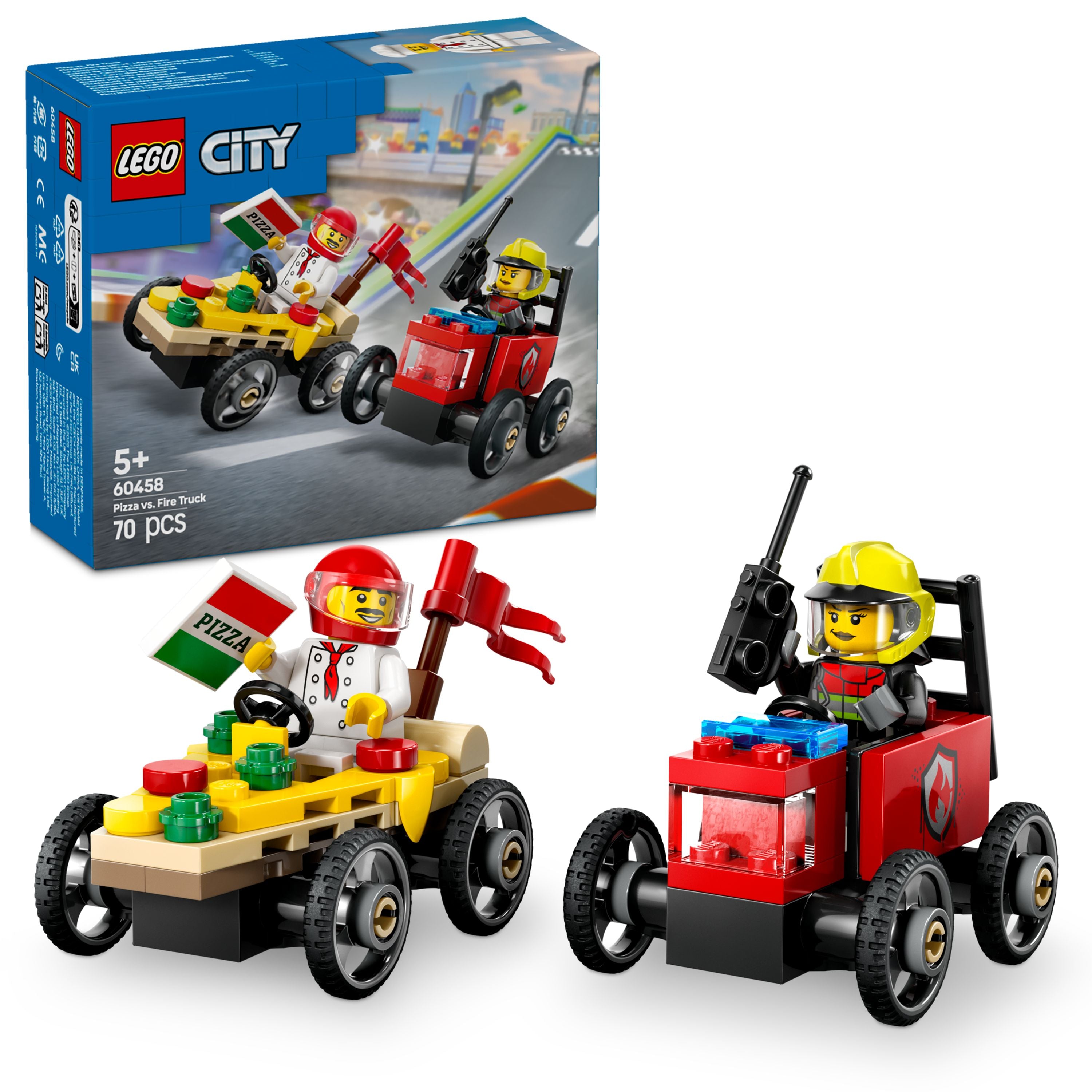 LEGO 60458 City Pizza vs. Fire Truck Race Car Pack