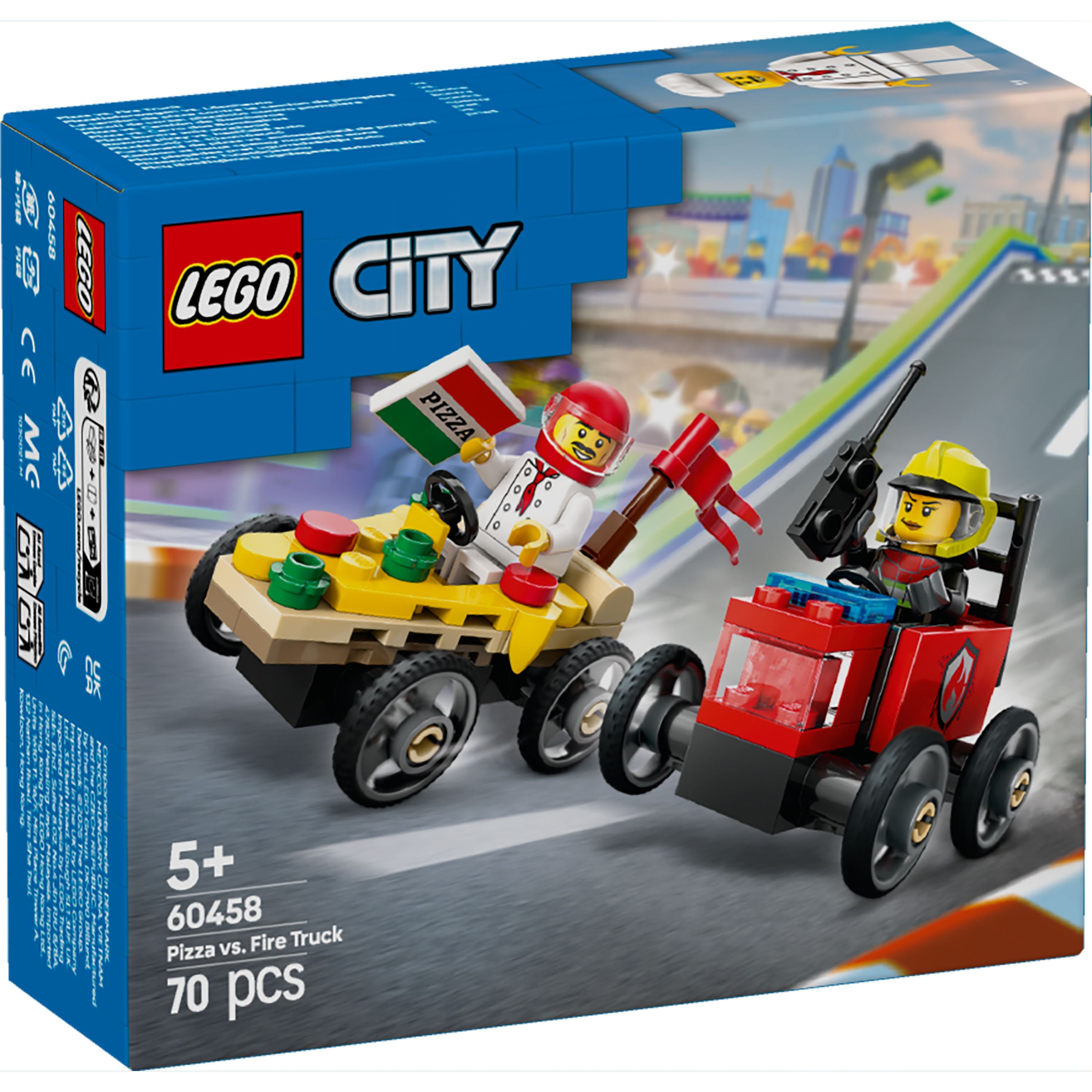 LEGO 60458 City Pizza vs. Fire Truck Race Car Pack