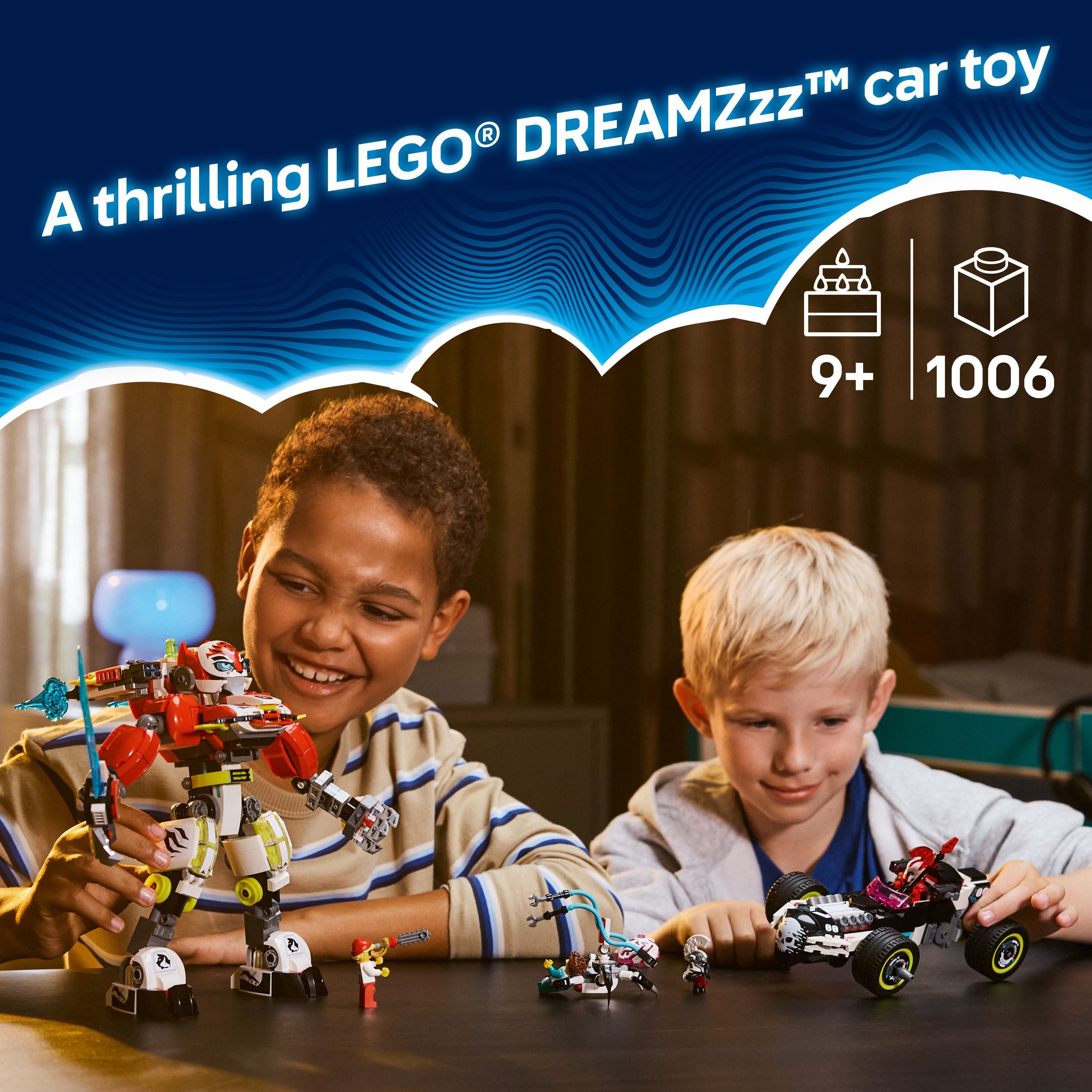 LEGO 71497 DREAMZzz Cooper's Tiger Mech & Zero's Hot Rod Car