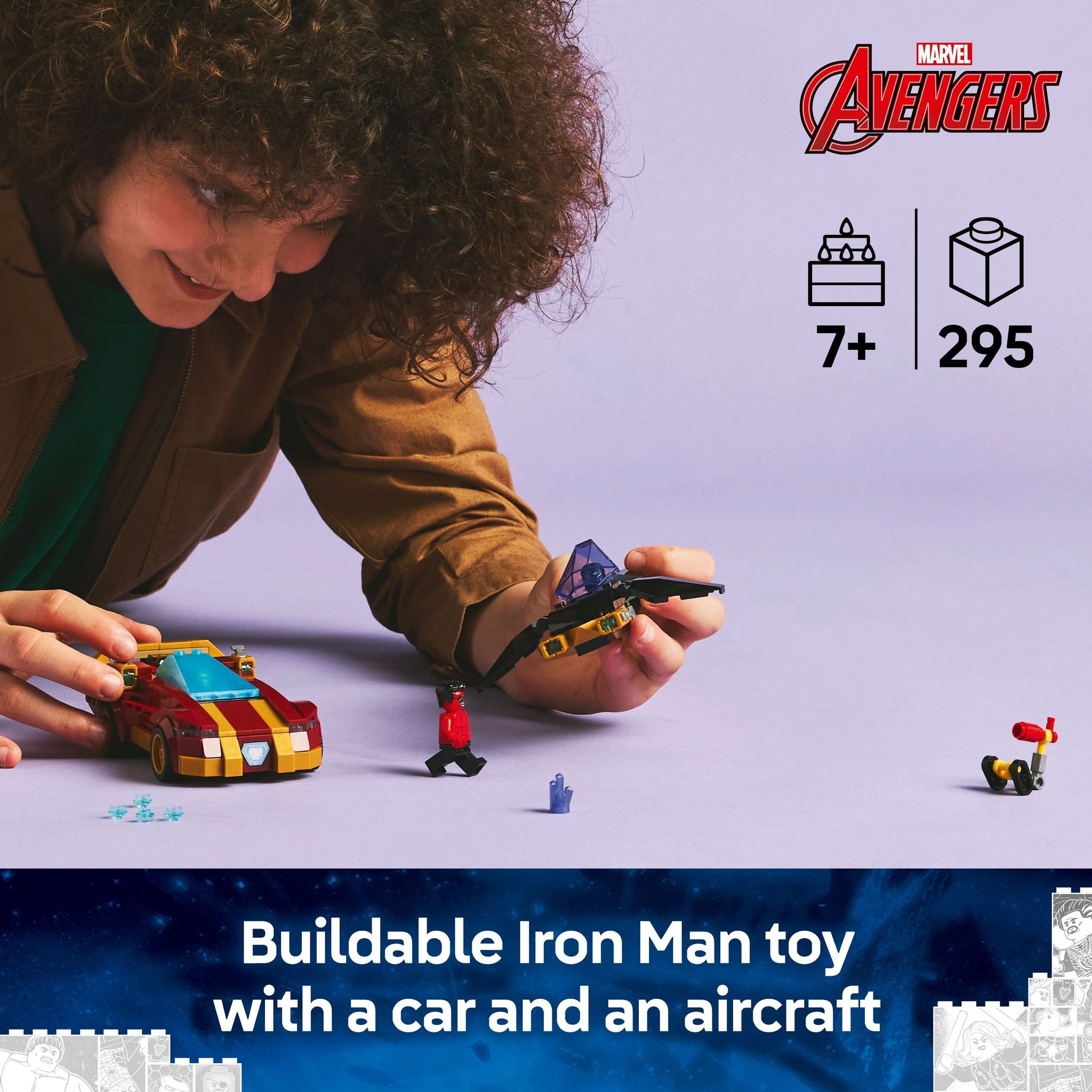 LEGO 76310 Marvel Super Heroes Iron Man Car & Black Panther vs. Red Hulk