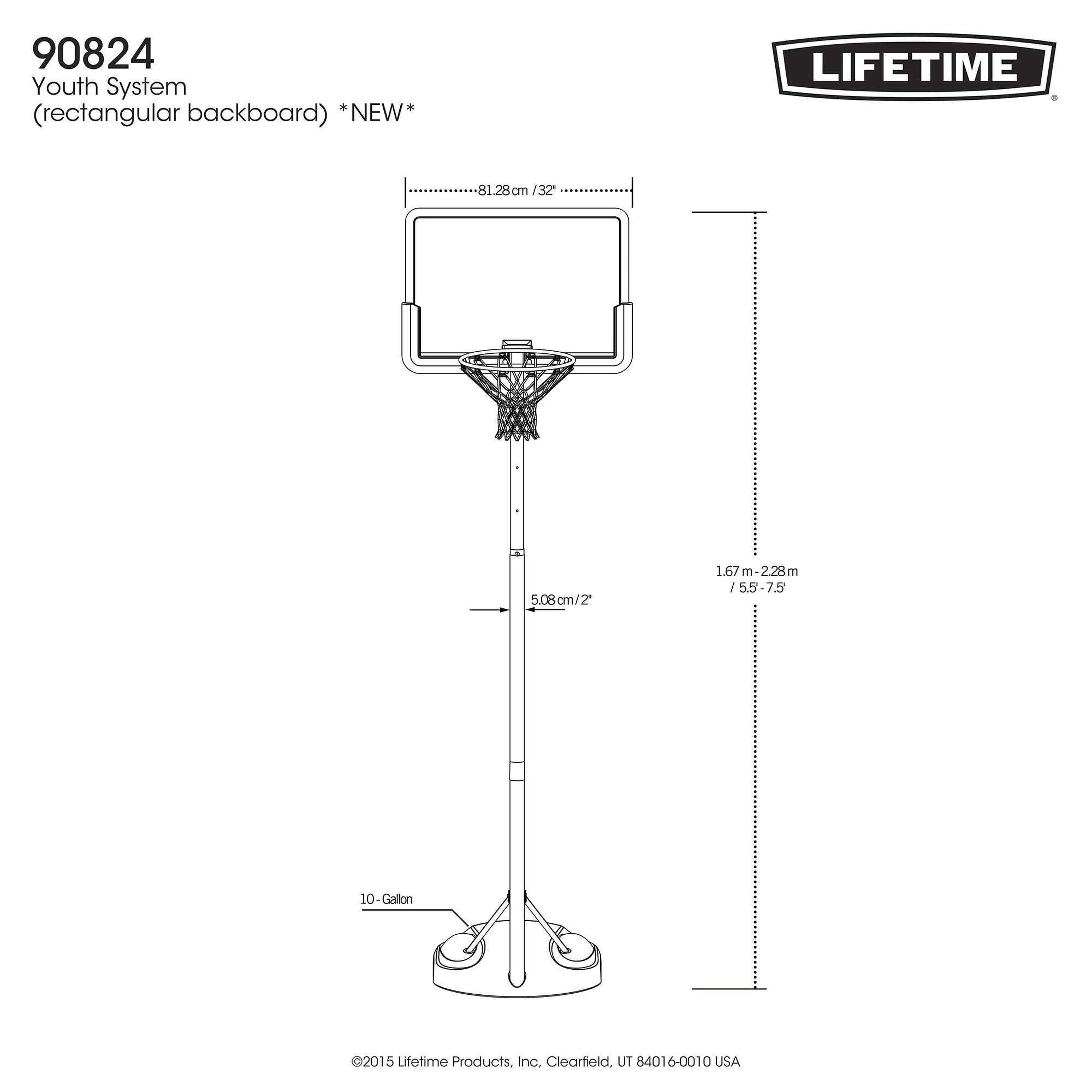 Lifetime Impact Adjustable Youth 32 Inch Basketball Hoop