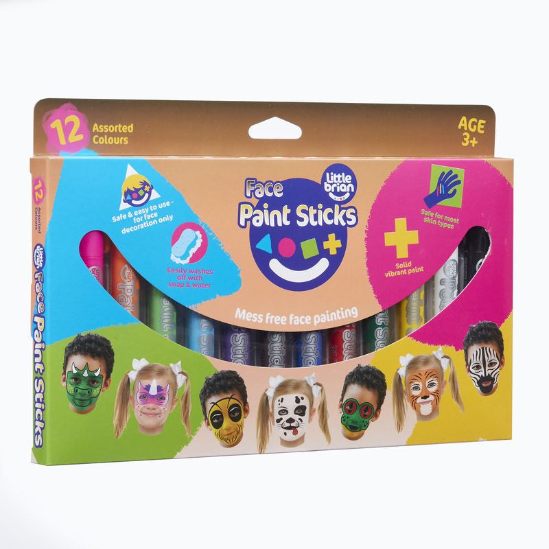 Little Brian Face Paint Sticks Classic Colours 12 Pack