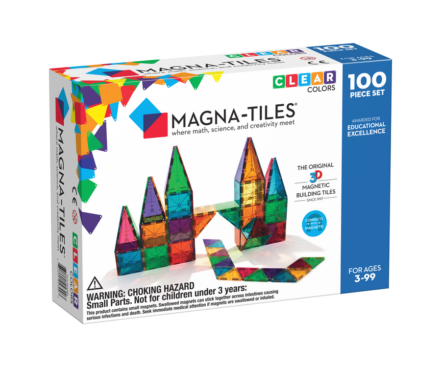 Magna-Tiles Clear Colours 100 Piece Set