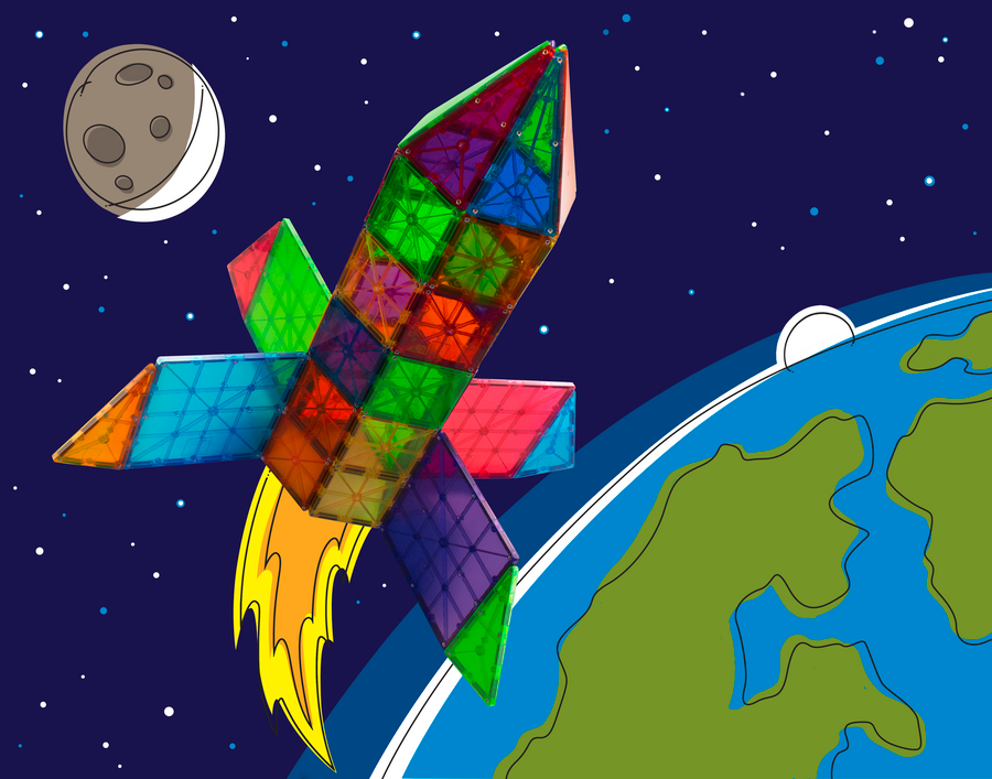 Magna-Tiles Clear Colours 100 Piece Set