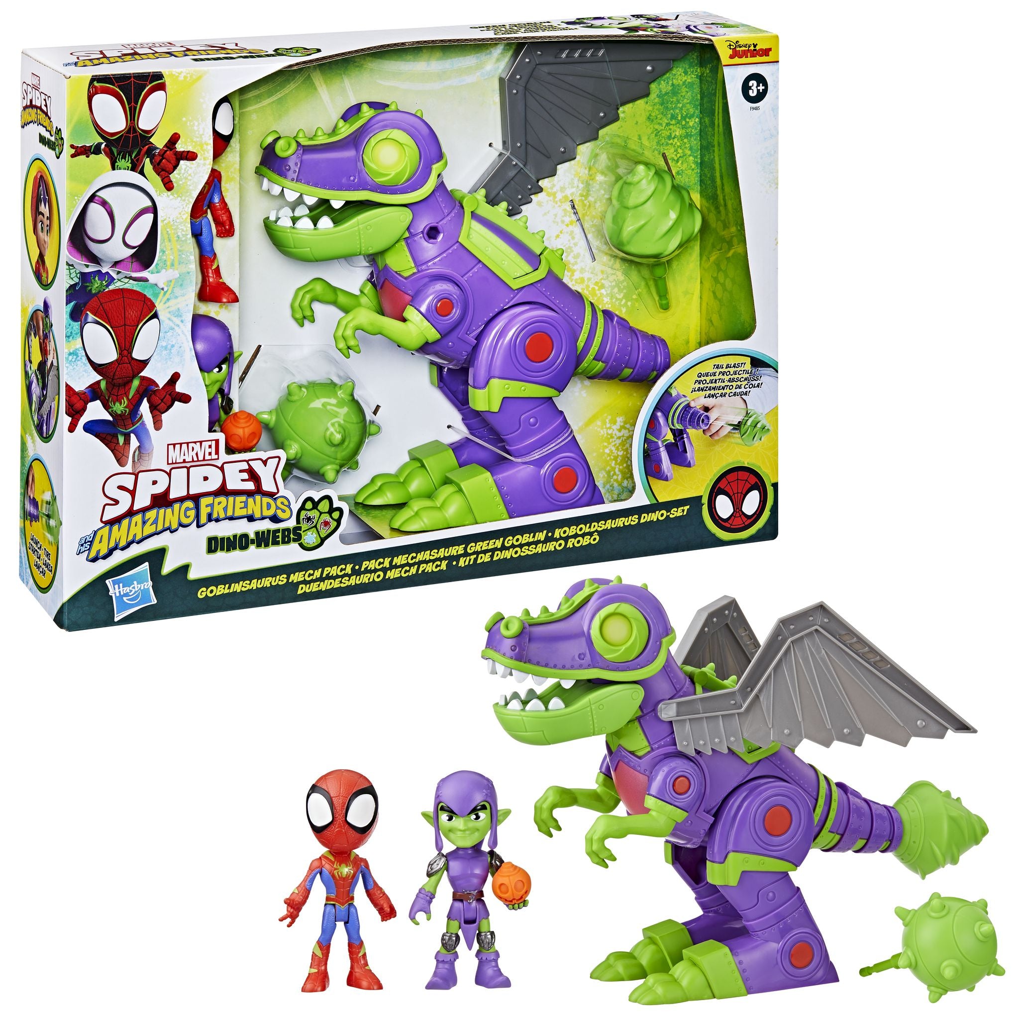 Marvel Spidey And His Amazing Friends Dino-Webs Goblinsaurus Mech Pack - Toyworld Australia
