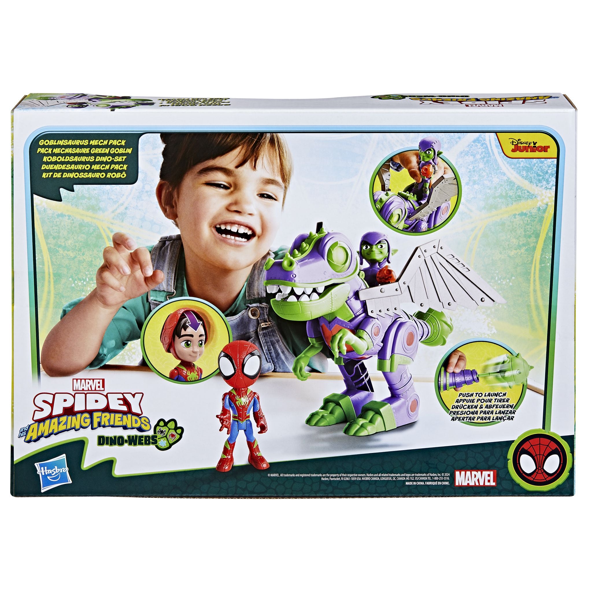 Marvel Spidey And His Amazing Friends Dino-Webs Goblinsaurus Mech Pack - Toyworld Australia