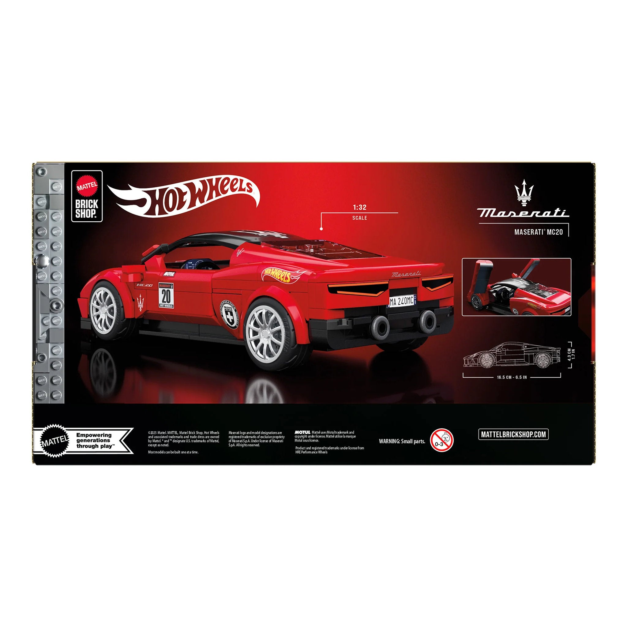 Mattel Brick Shop Hot Wheels Speed Maserati MC20 Building Set