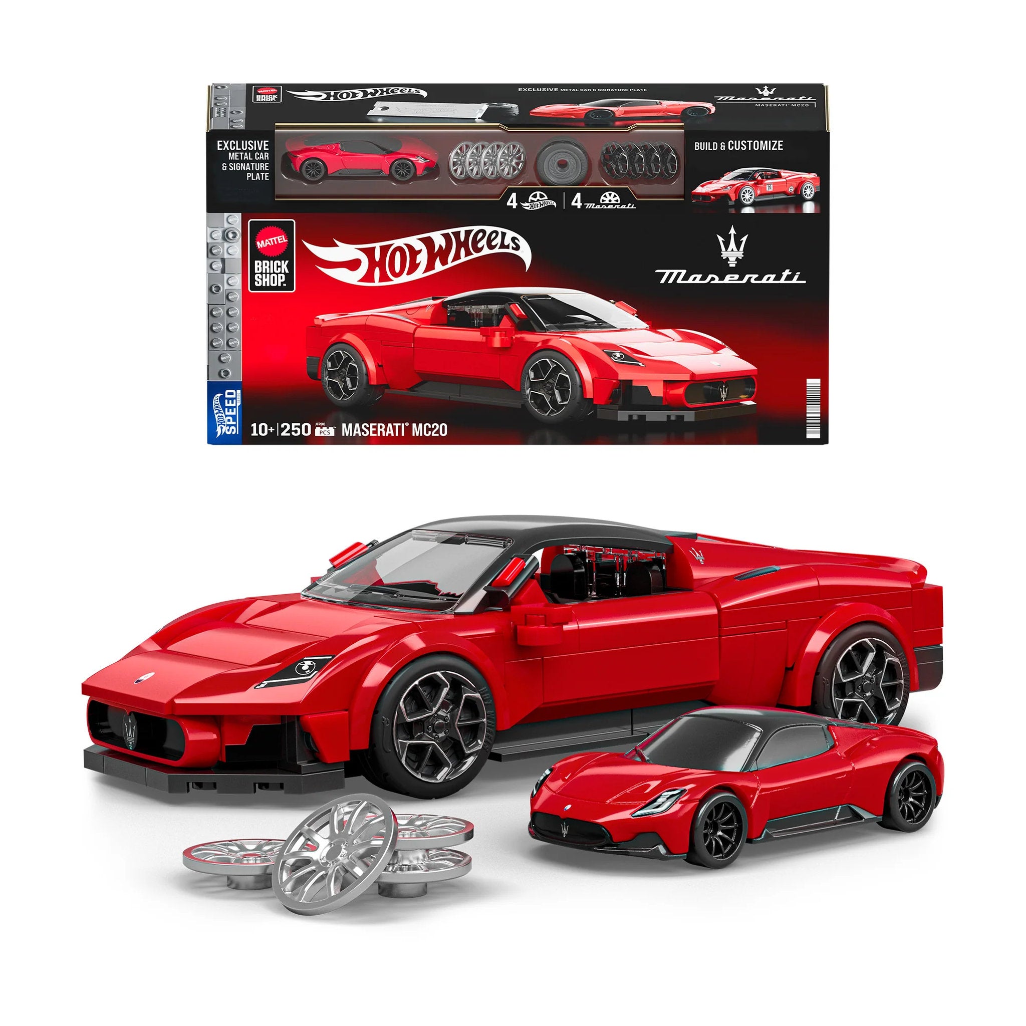 Mattel Brick Shop Hot Wheels Speed Maserati MC20 Building Set