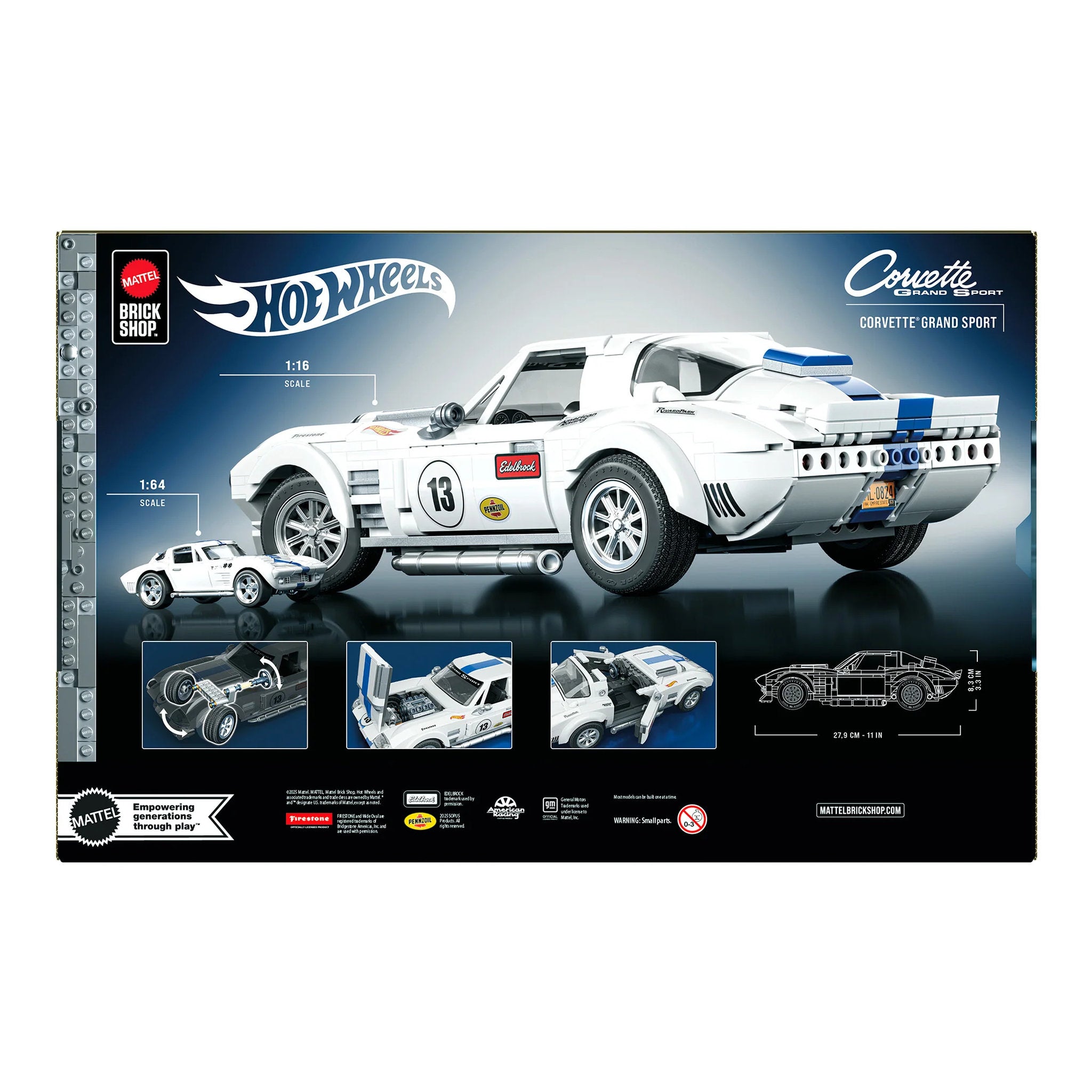 Mattel Brick Shop Hot Wheels Elite 1963 Corvette Building Set